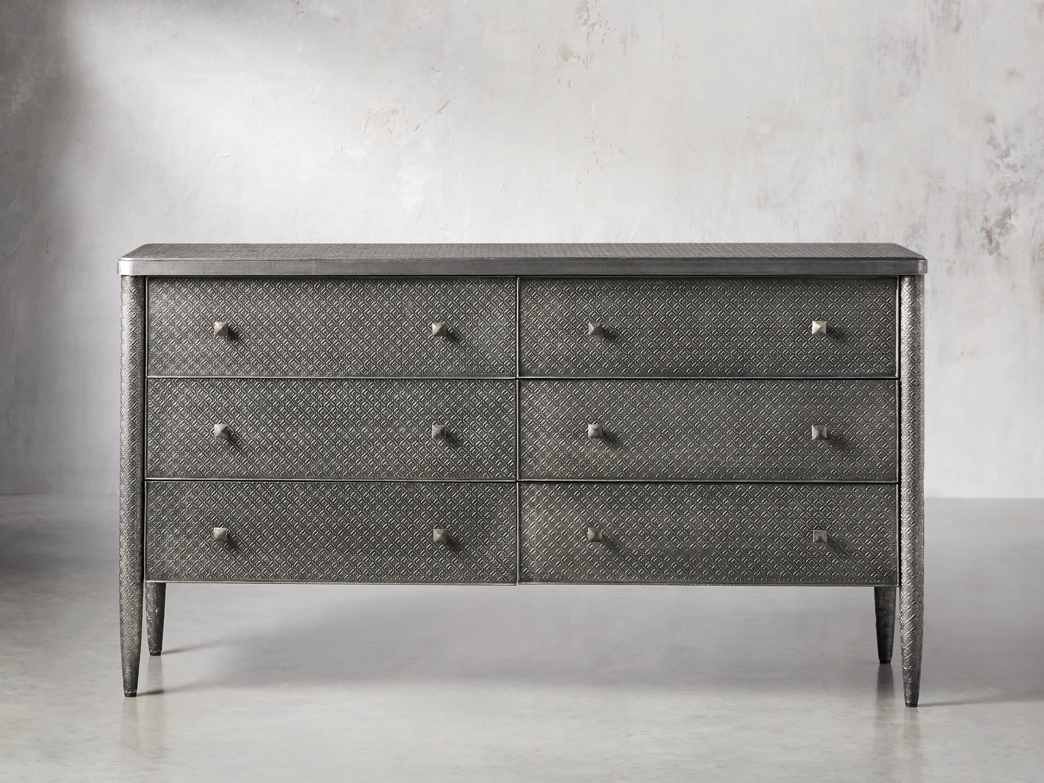 Percy Six Drawer Dresser in Antique Nickel