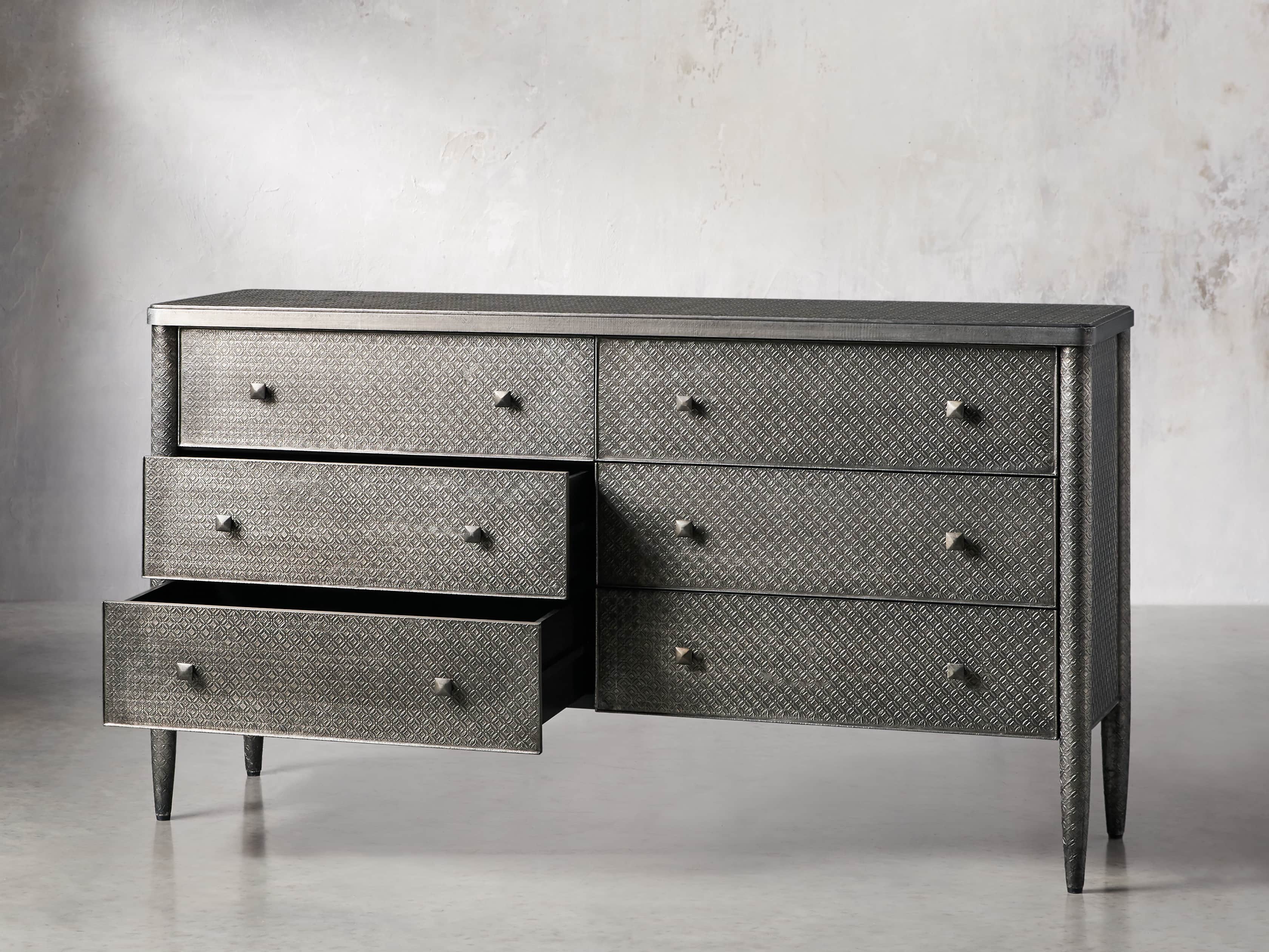 Percy Six Drawer Dresser in Antique Nickel