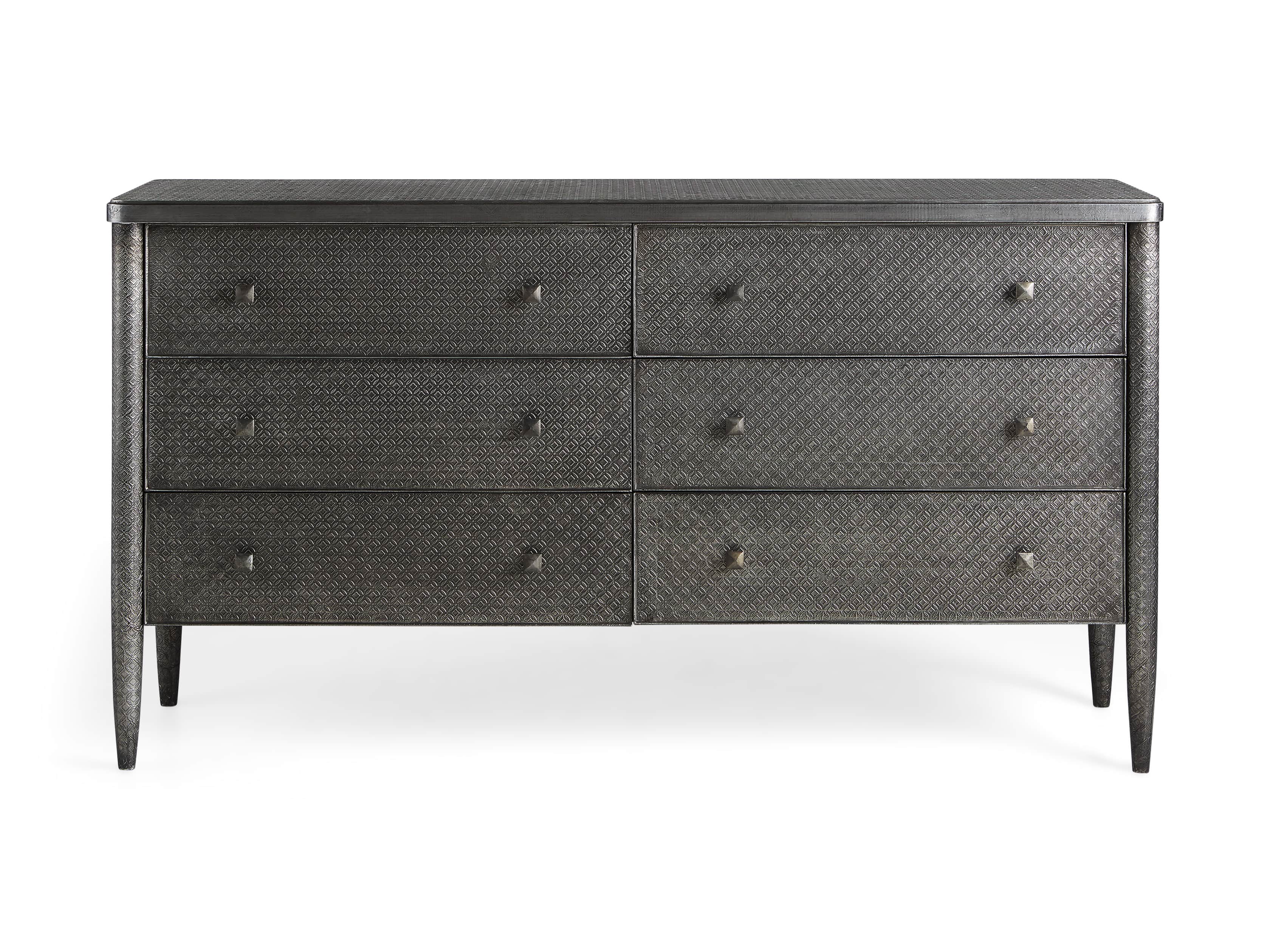 Percy Six Drawer Dresser in Antique Nickel