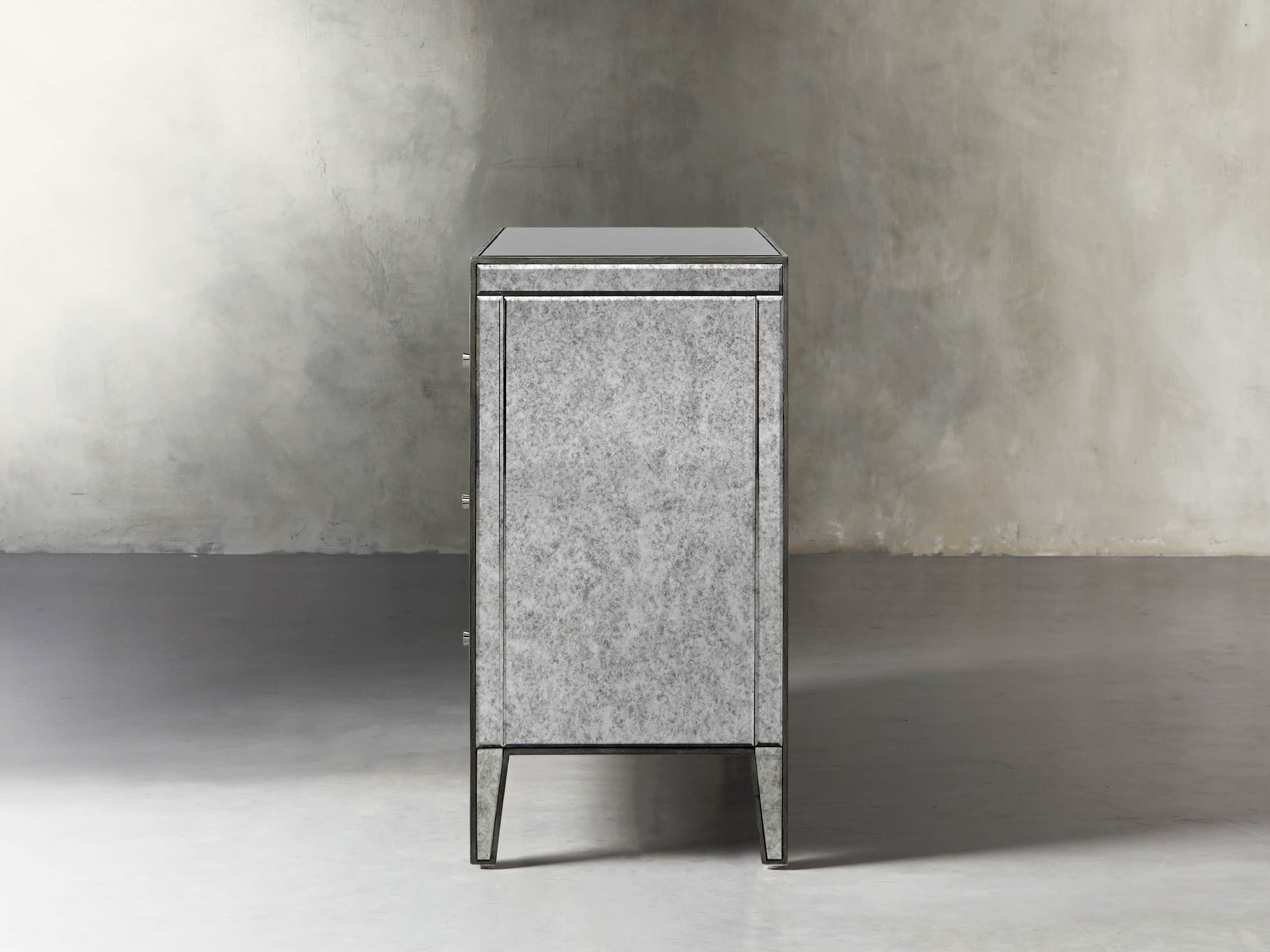 Reese 42" 3 Drawer Chest in Antique Mirrored