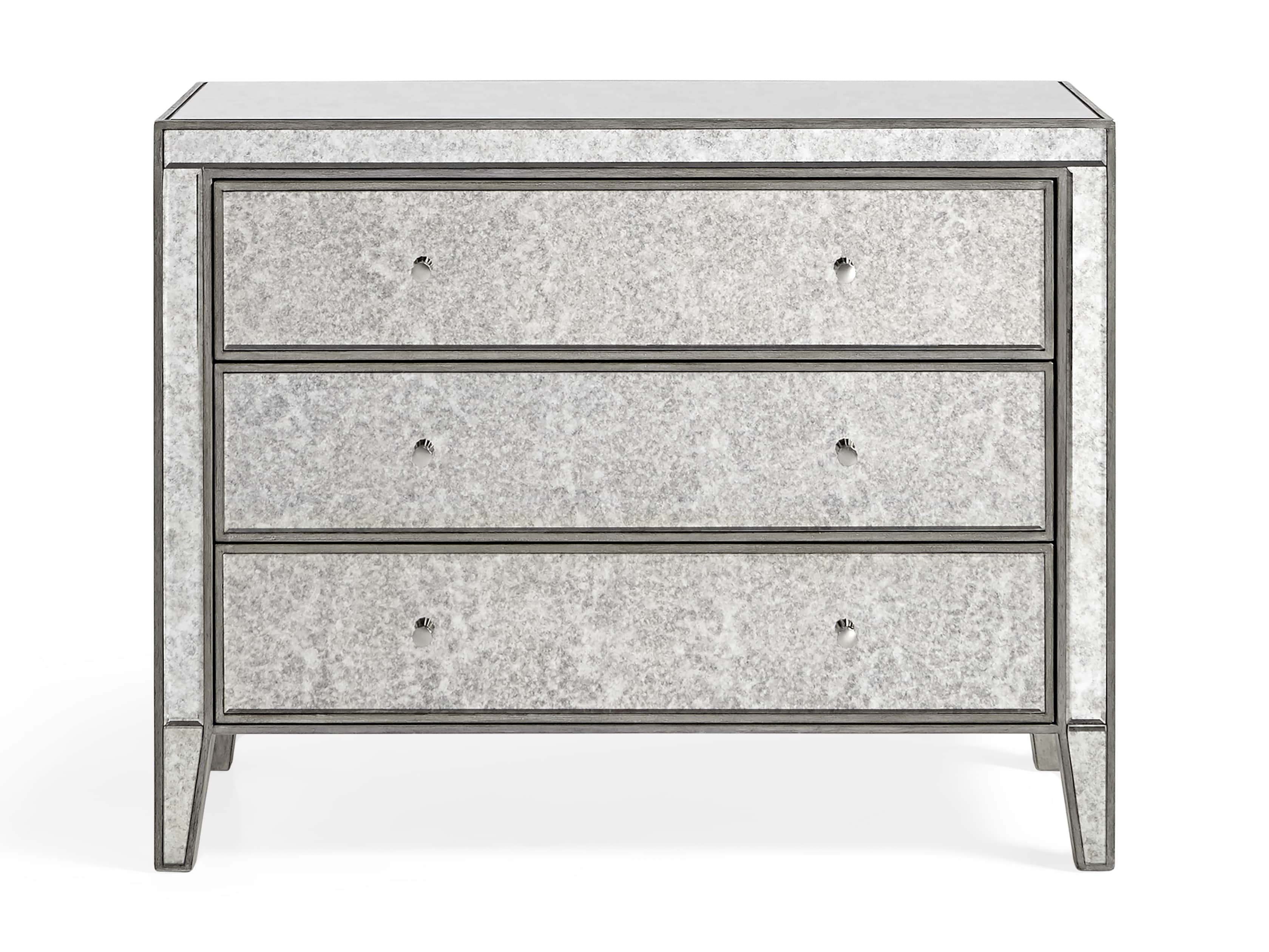 Reese 42" 3 Drawer Chest in Antique Mirrored