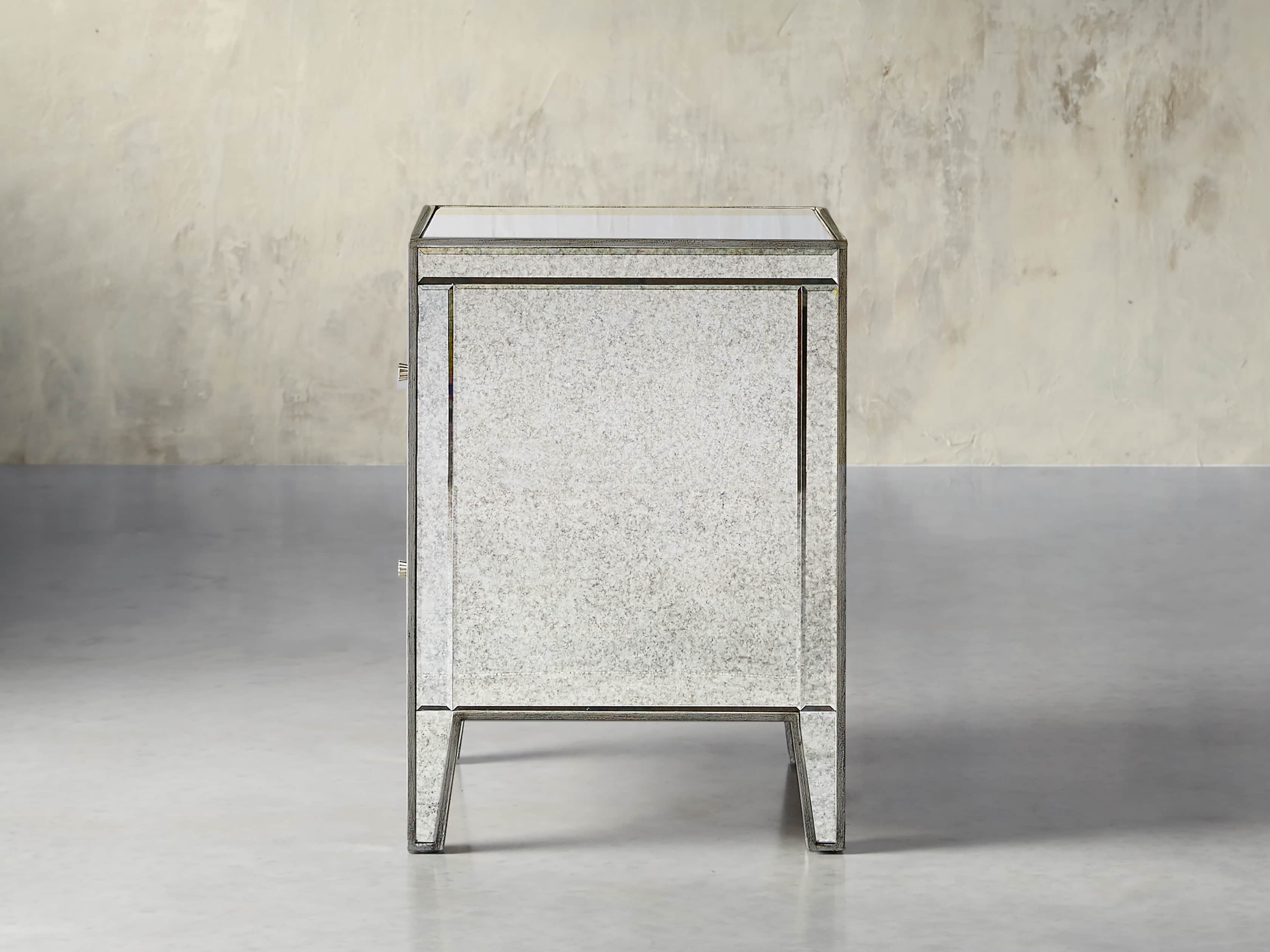 Reese 24" Two Drawer Nightstand in Antique Mirrored