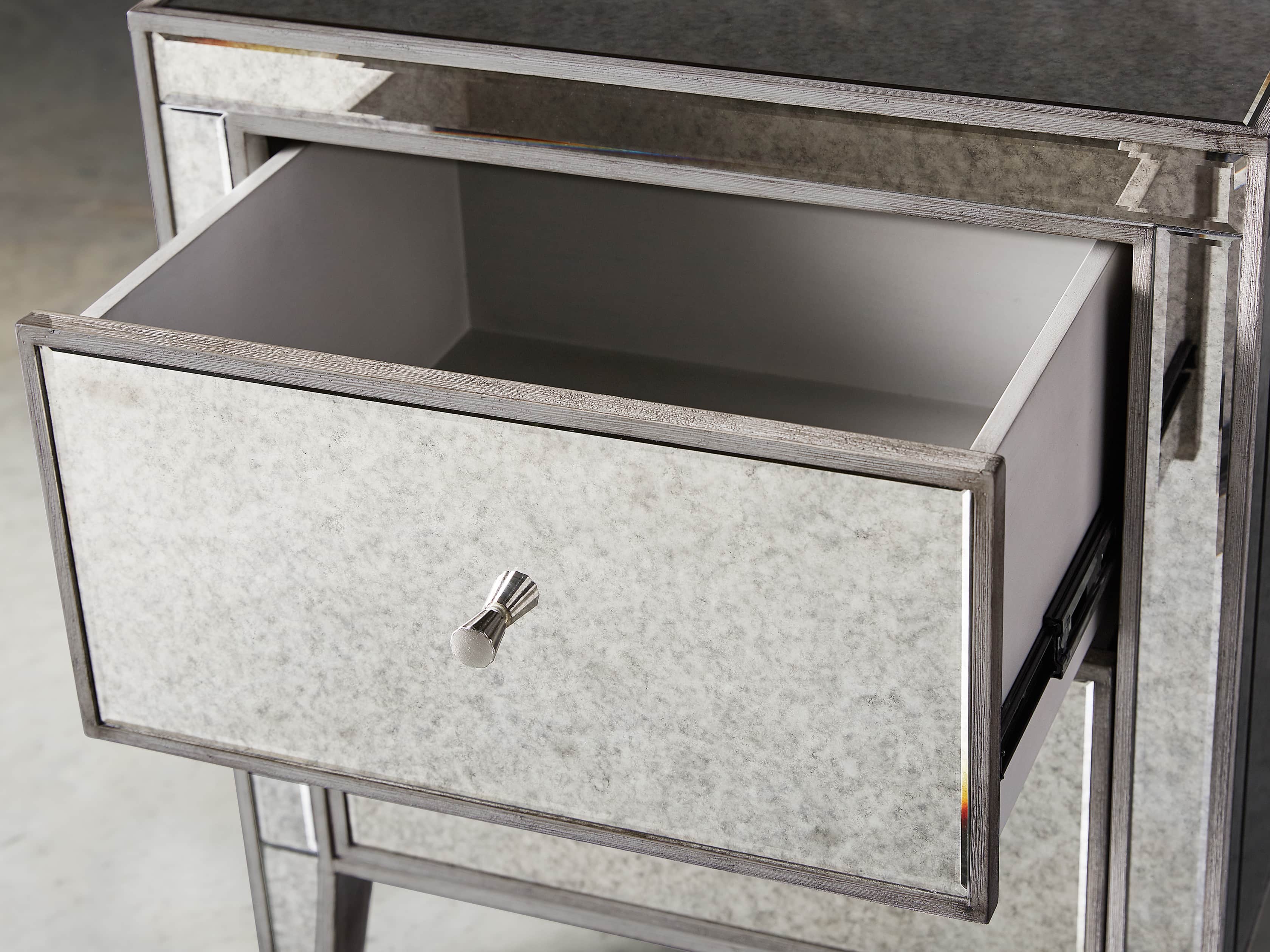 Reese 24" Two Drawer Nightstand in Antique Mirrored