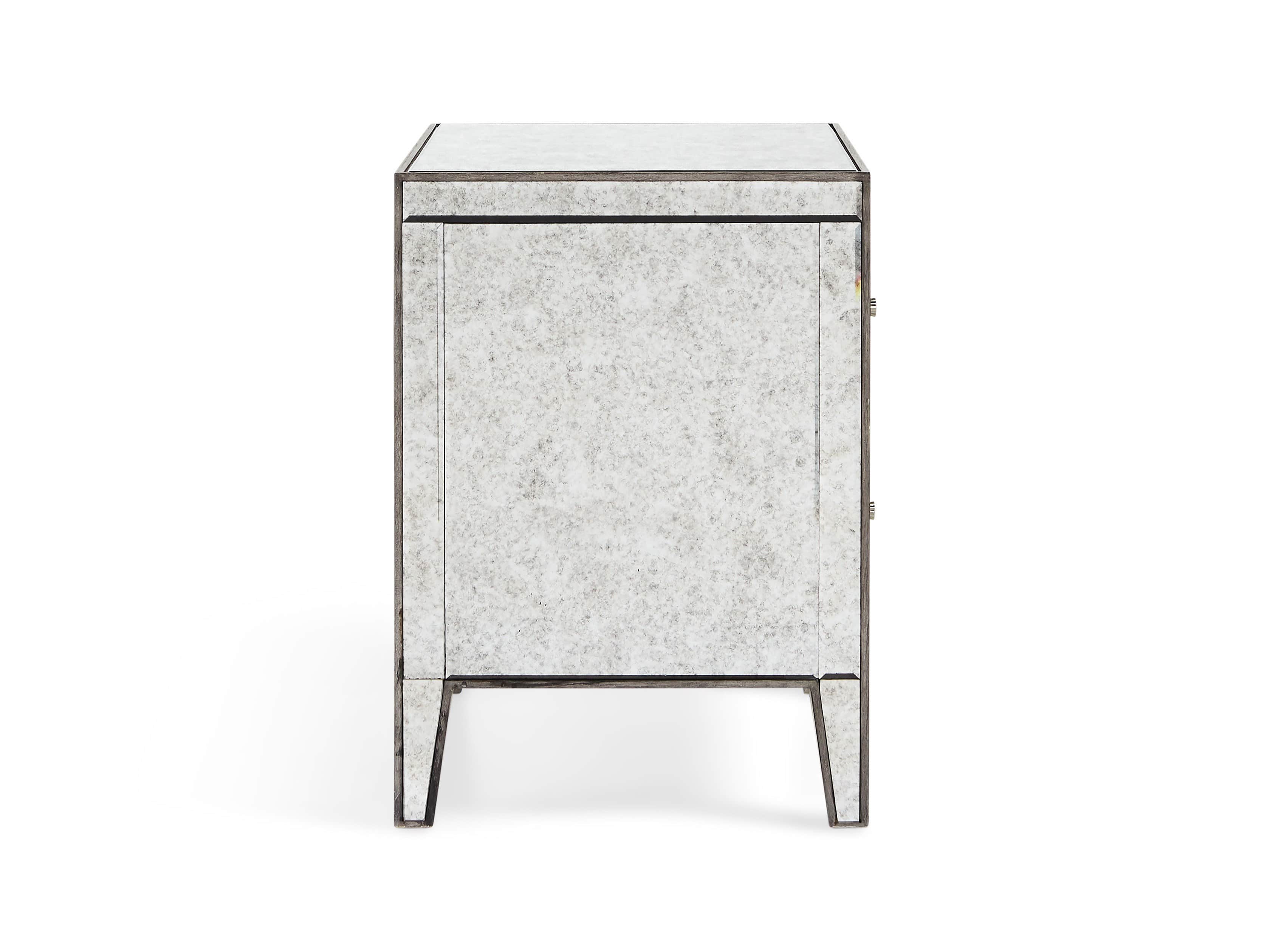 Reese 24" Two Drawer Nightstand in Antique Mirrored