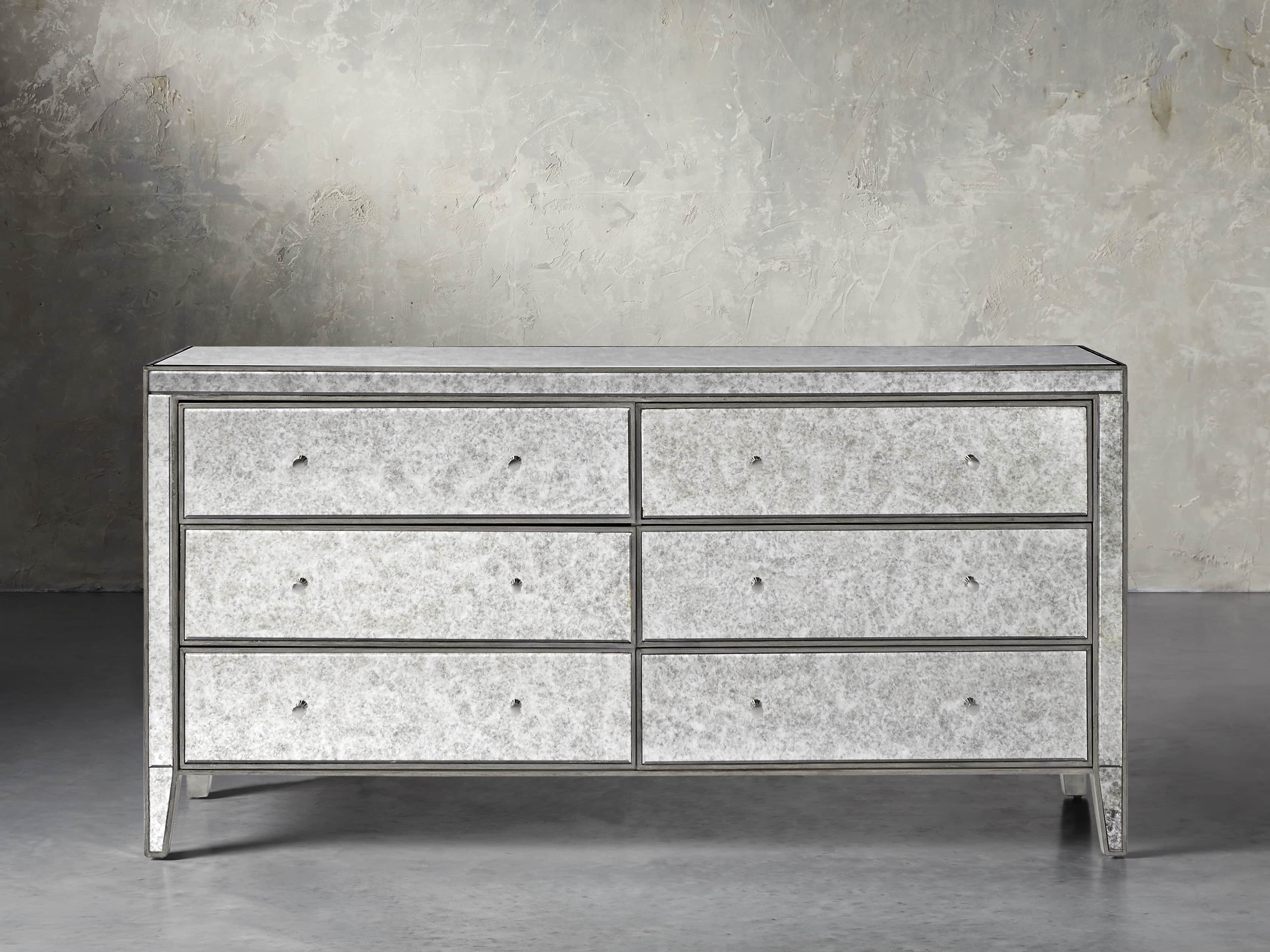 Reese 72" Wide Dresser in Antique Mirror