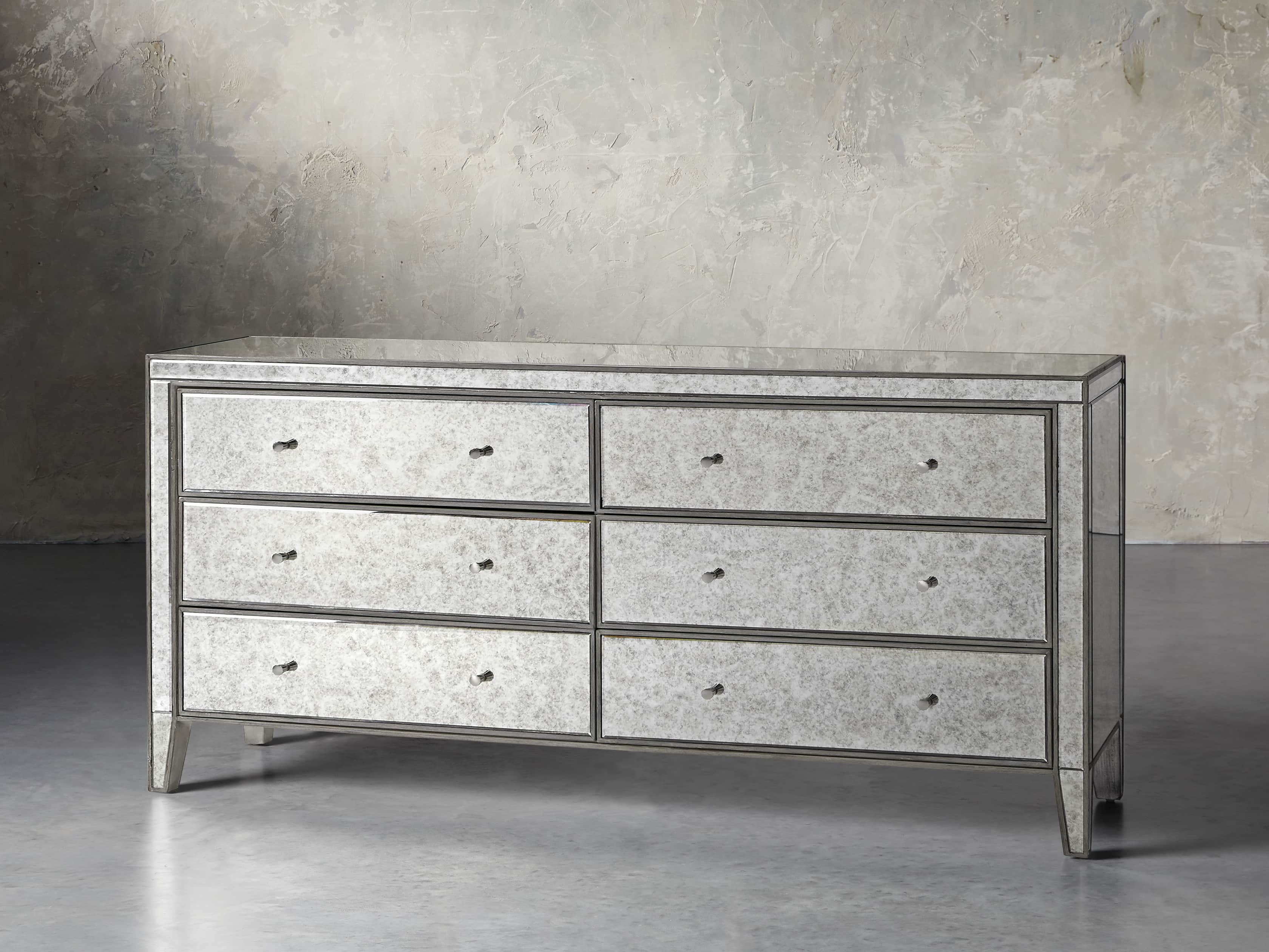 Reese 72" Wide Dresser in Antique Mirror