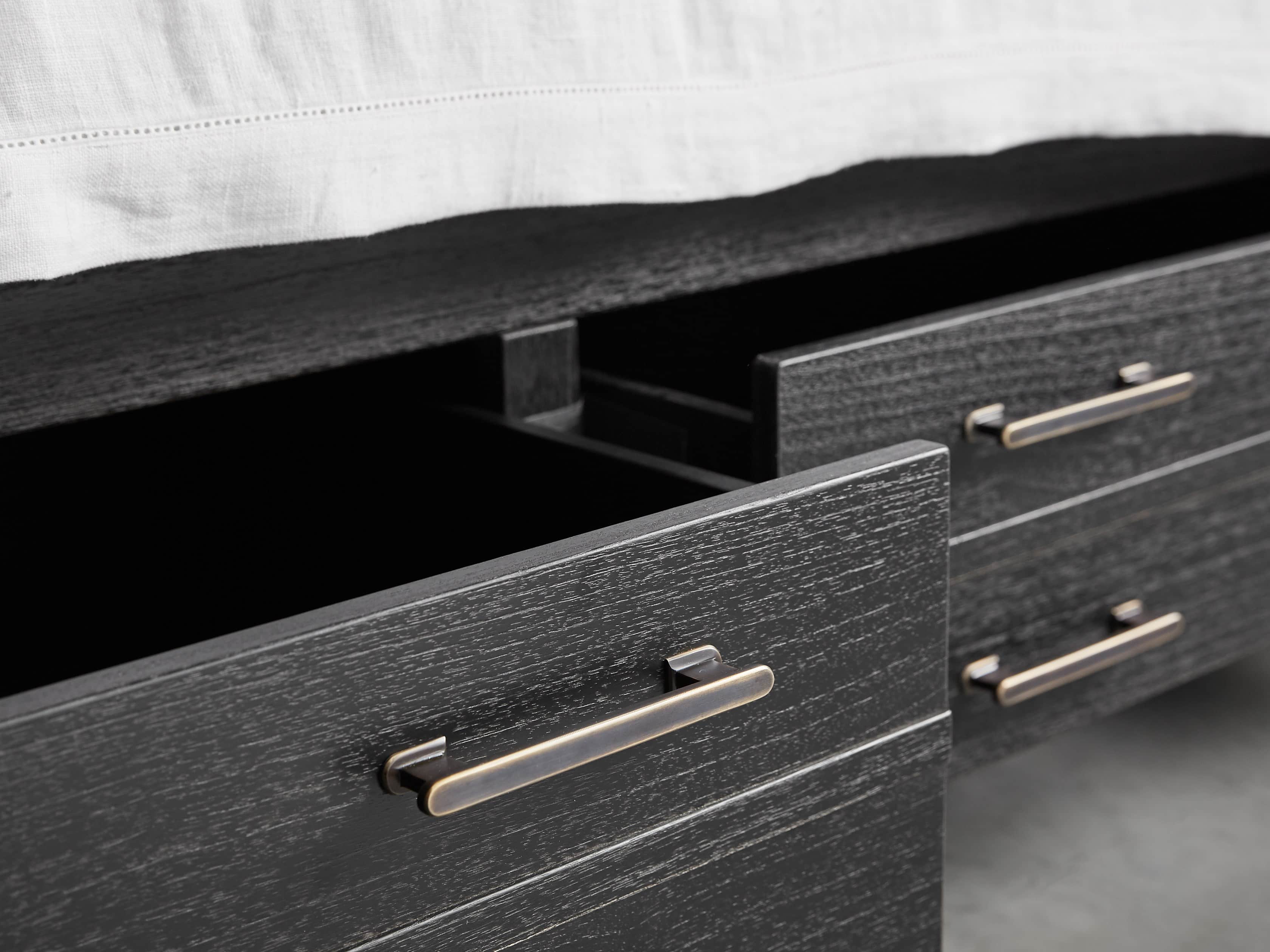 Tremont King Storage Bed in Dry Branch Black