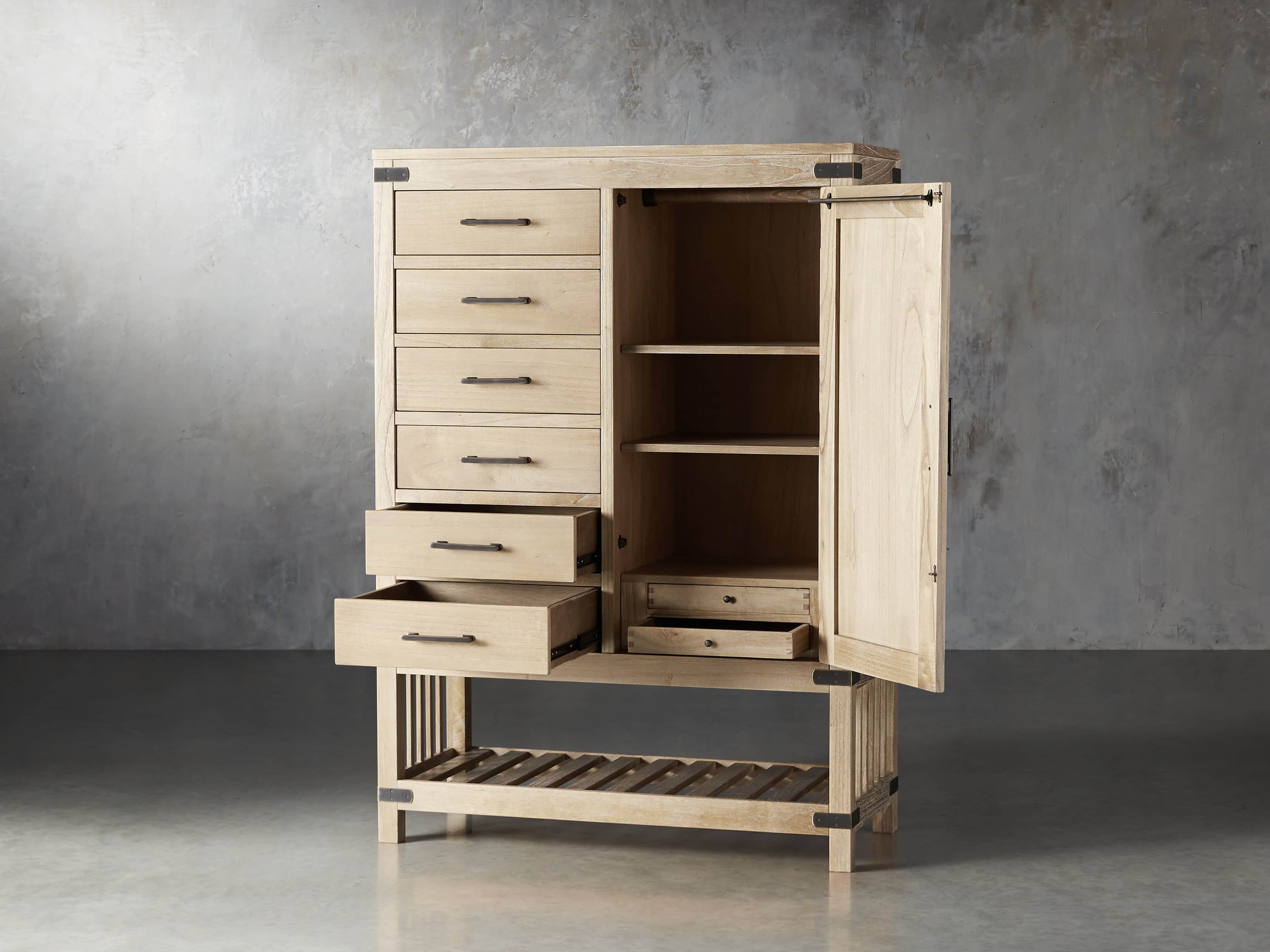 Tremont Wardrobe In Dry Branch Natural