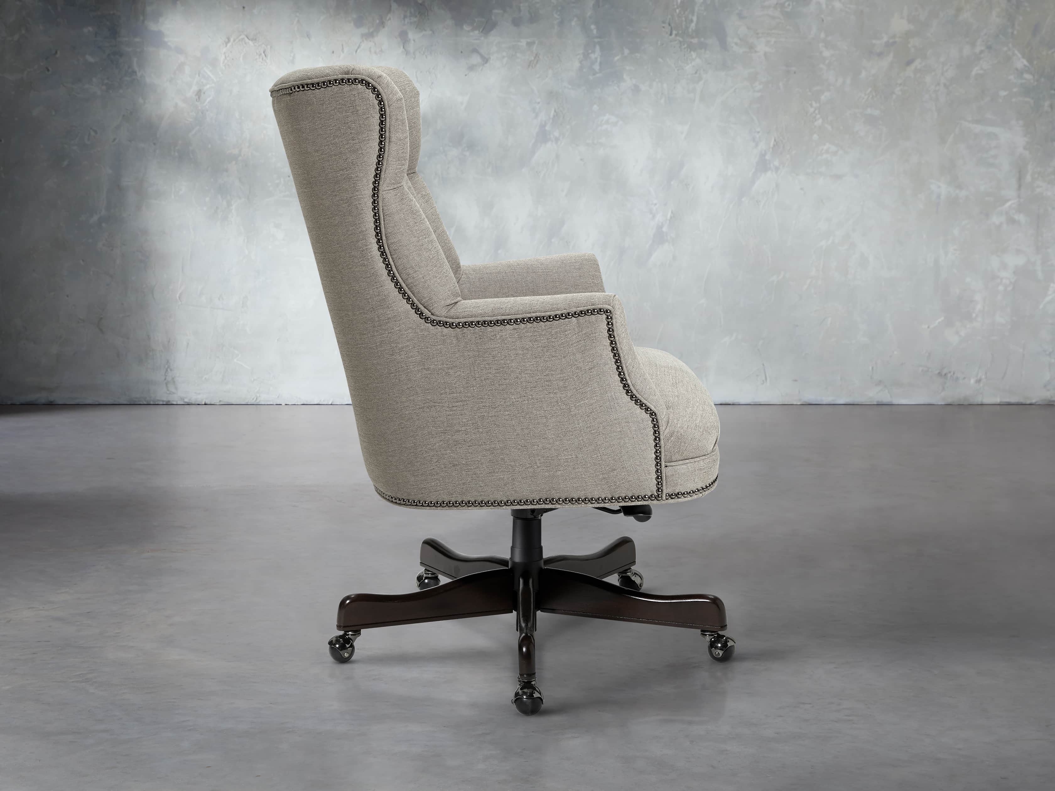Addy Upholstered Tufted Desk Chair in Samantha Sand
