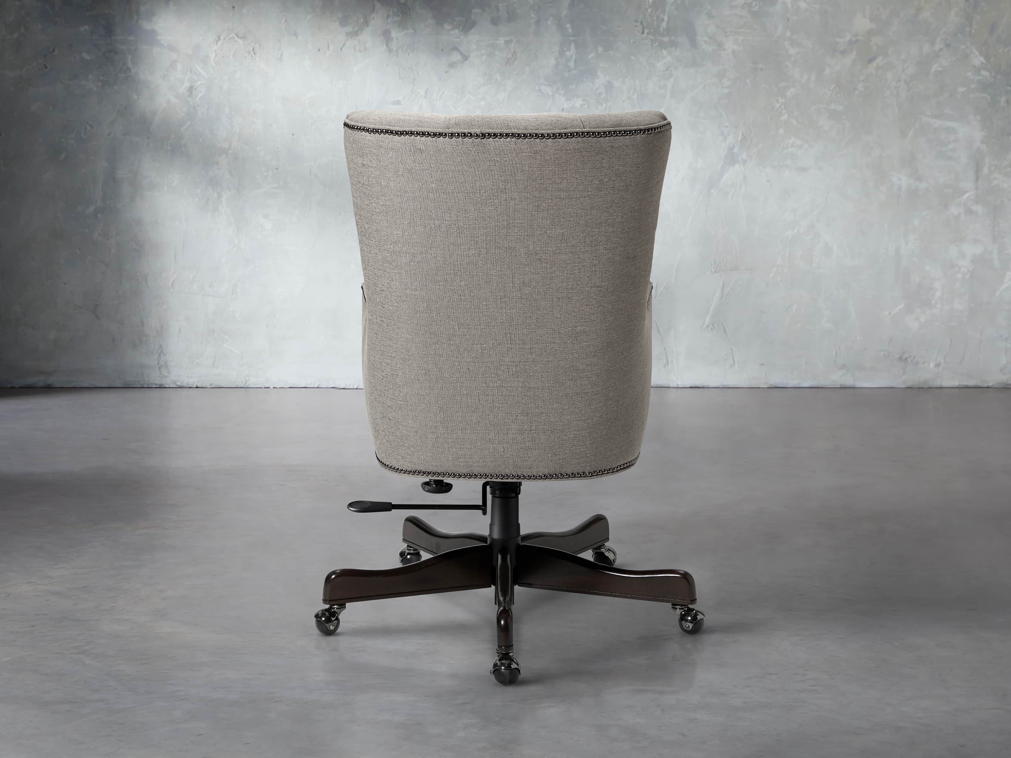 Addy Upholstered Tufted Desk Chair in Samantha Sand