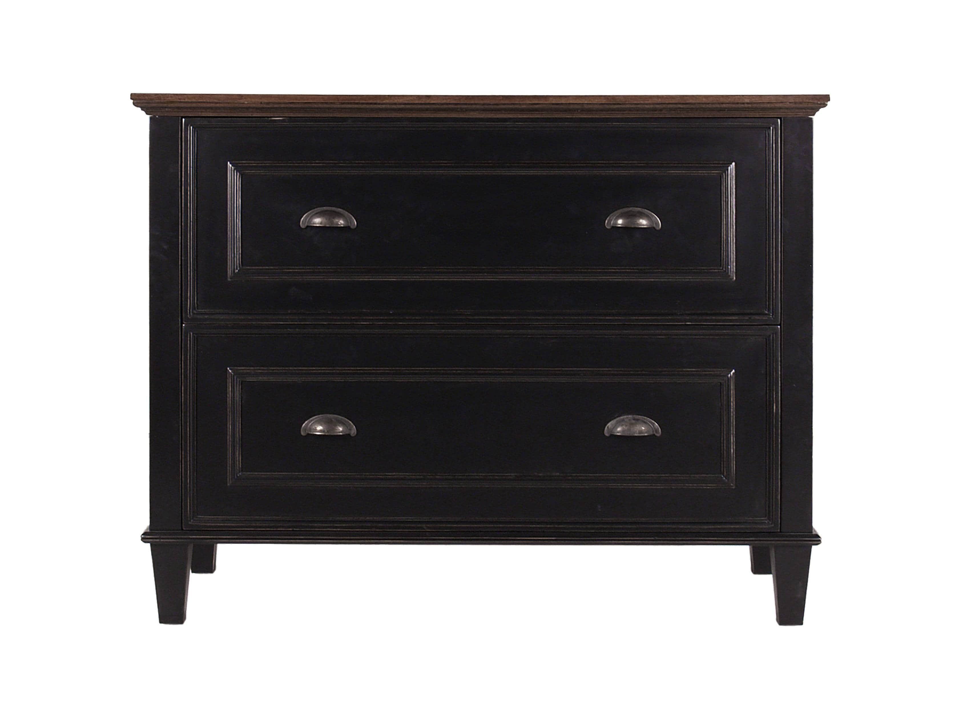 Alderson Lateral File With Oak Top In Blackened honey