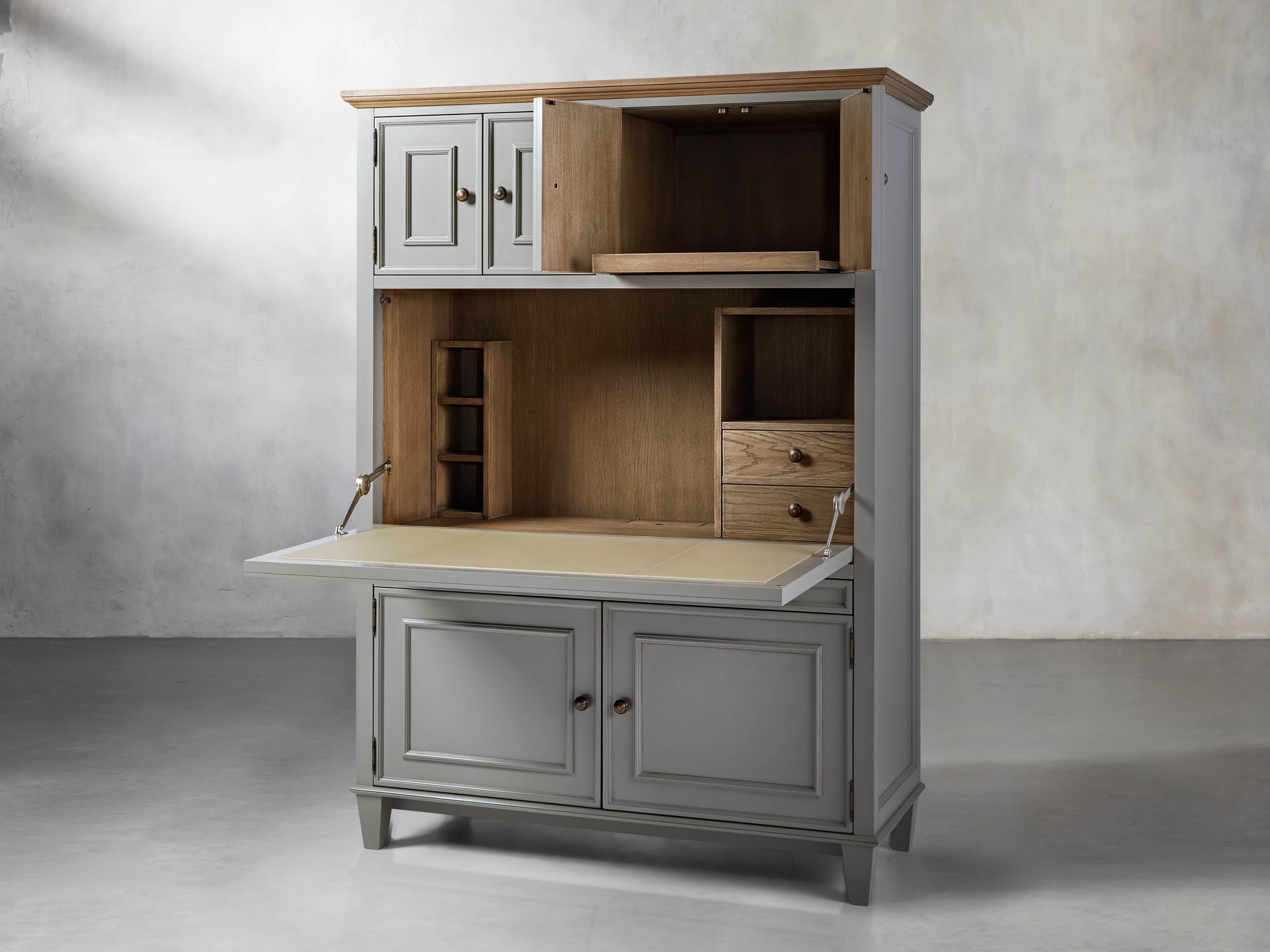 Alderson Hideaway Desk in Stratus and Chatham Grey, slide 4 of 10