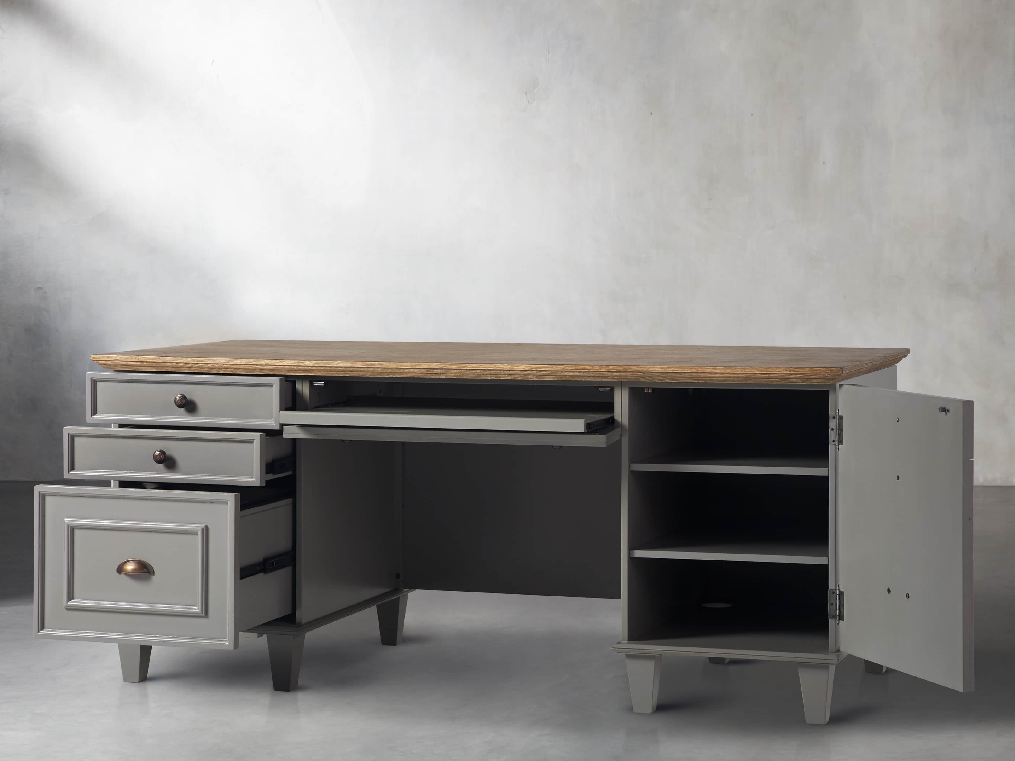Alderson Executive Desk in Stratus and Chatham Grey
