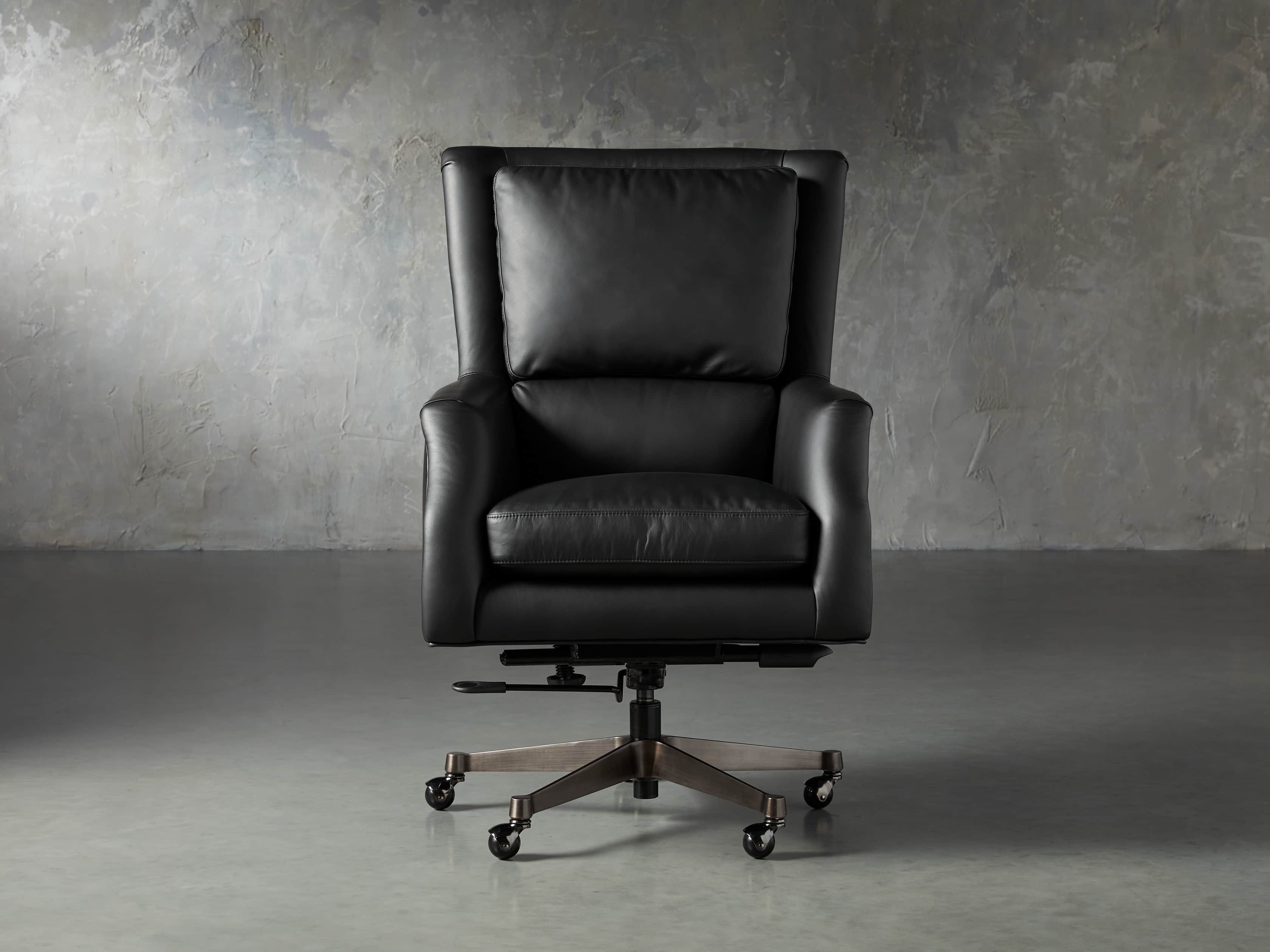 Black leather task online chair