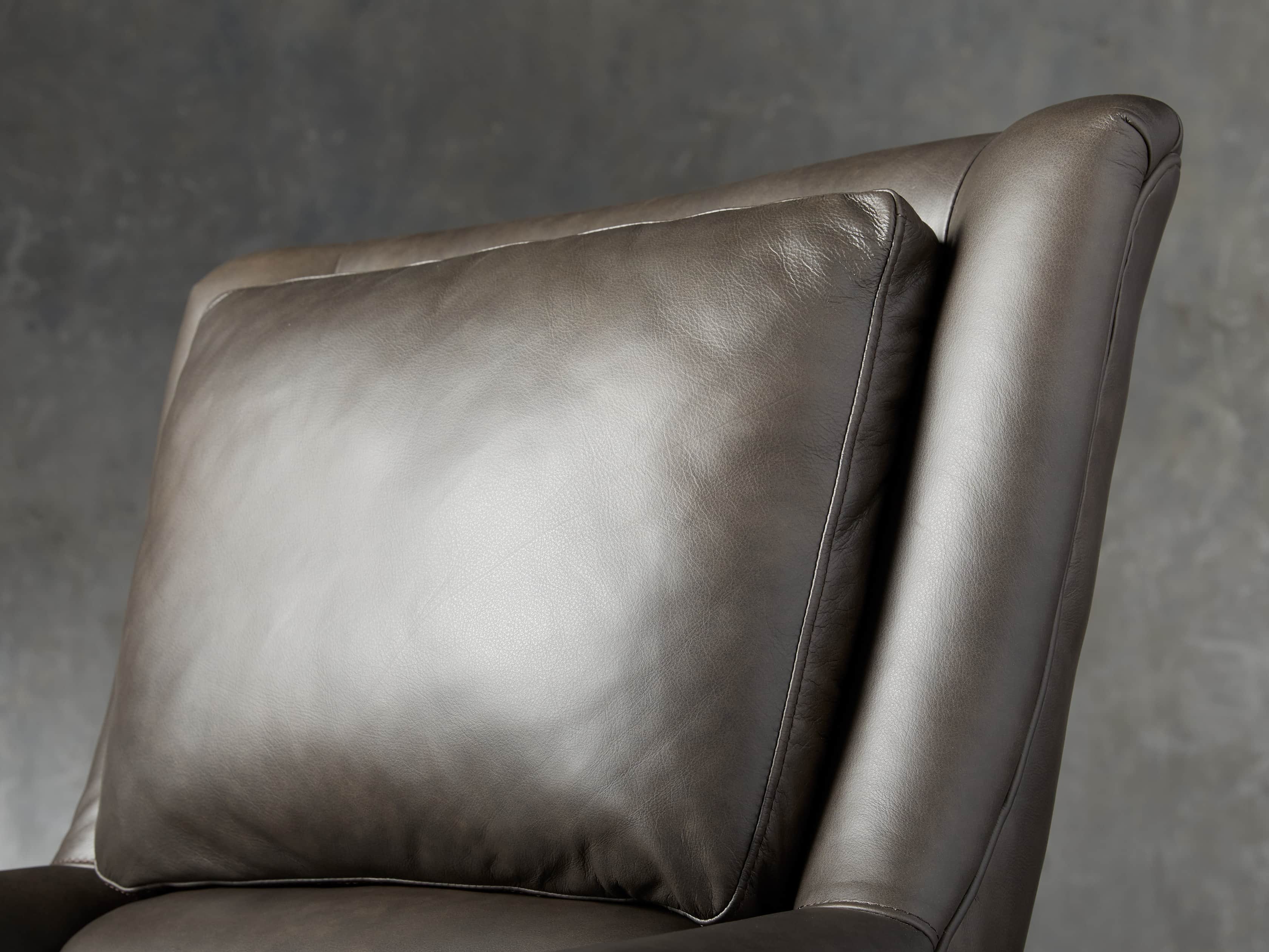 Alex Leather 33" Desk Chair in Brown, slide 6 of 9