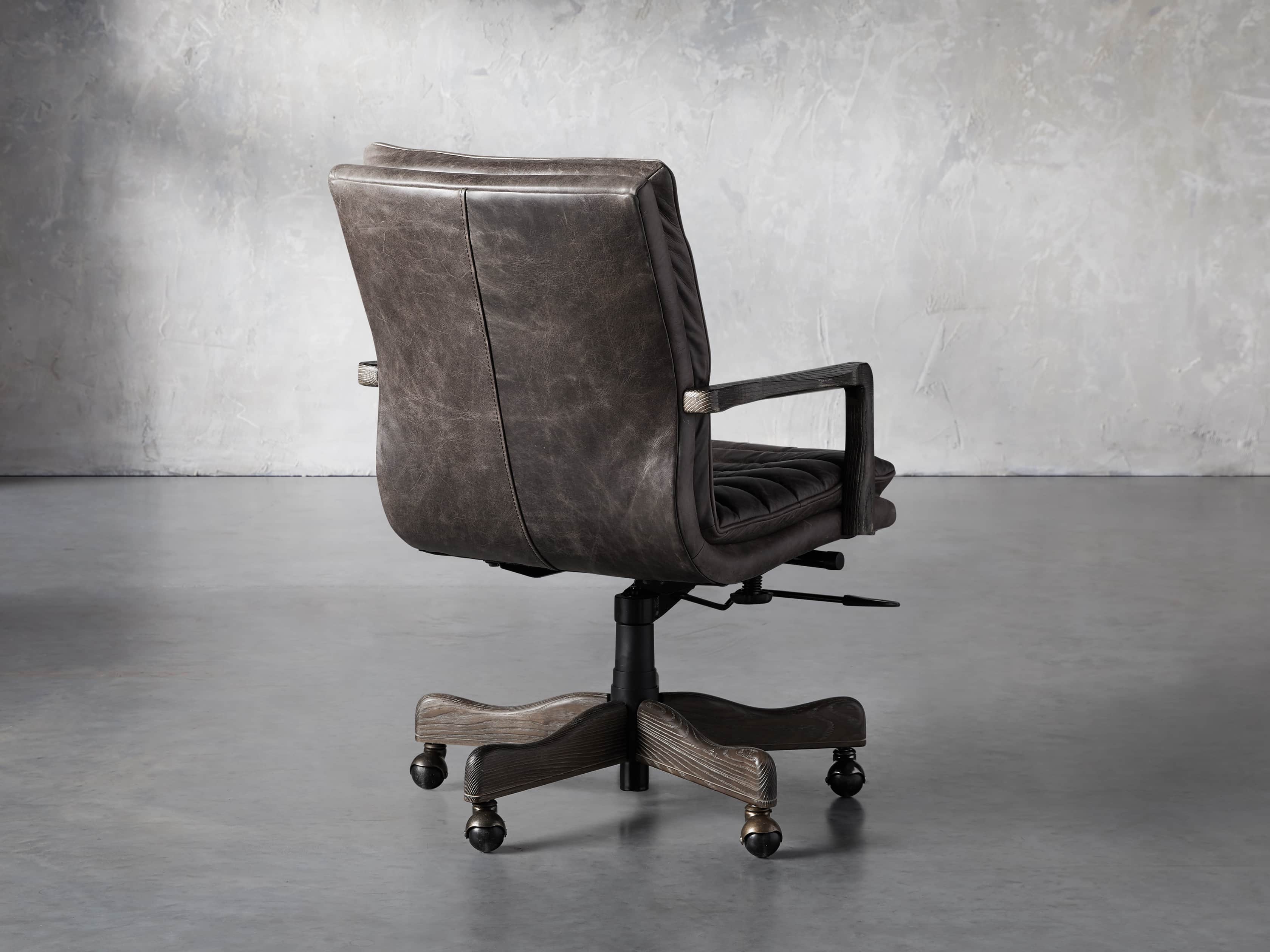 arhaus leather office chair