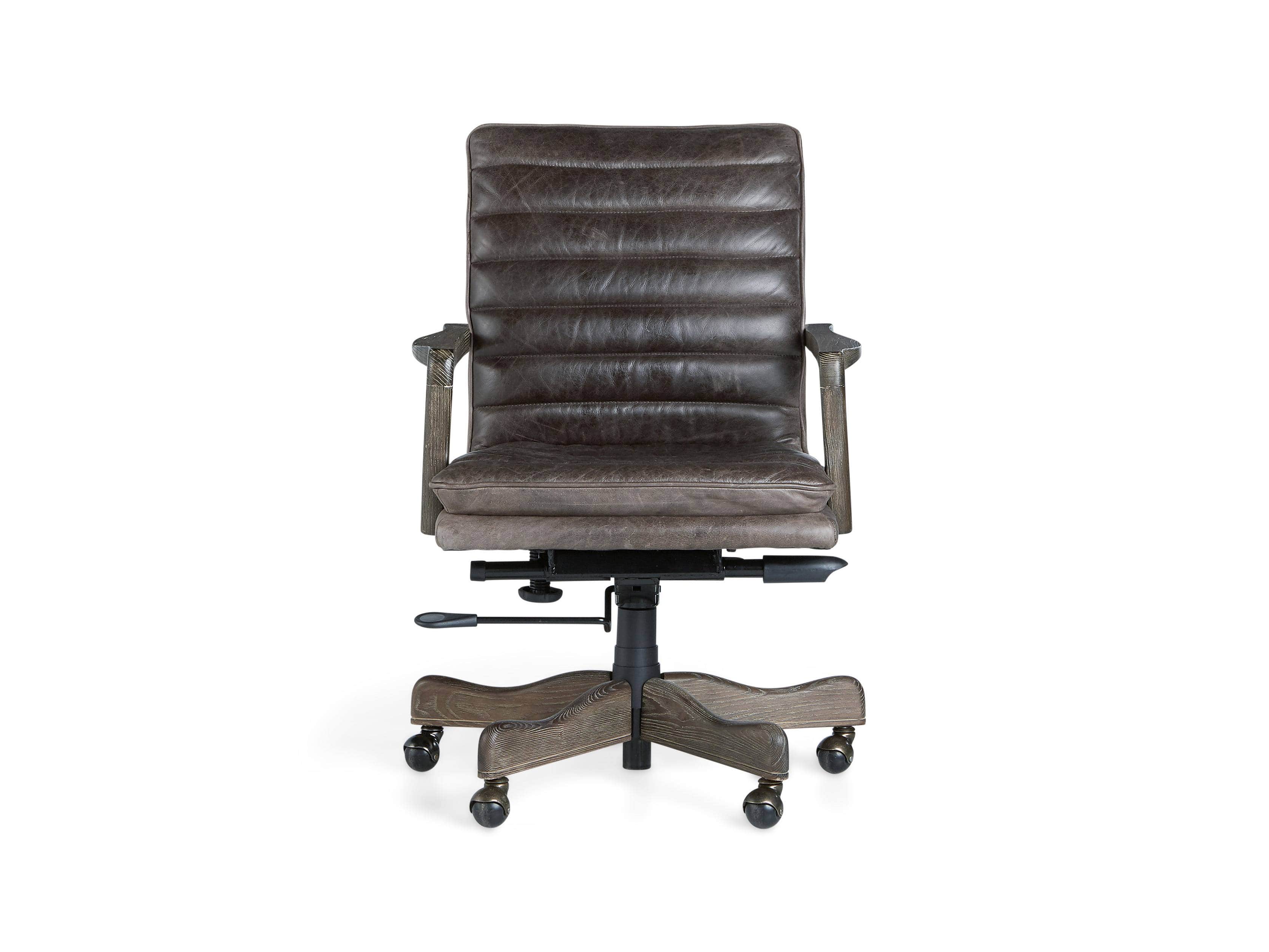 arhaus leather office chair