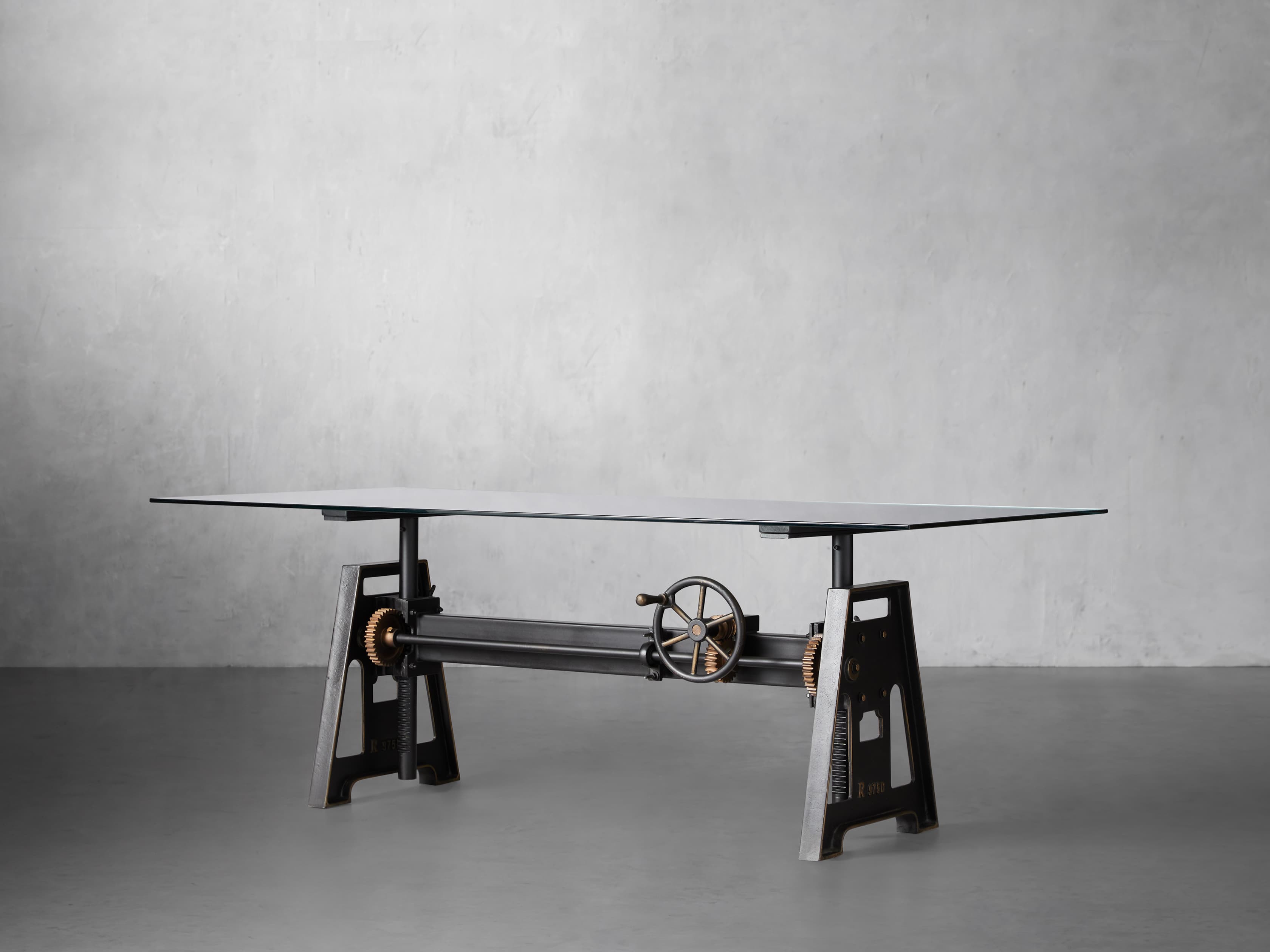 arhaus industrial crank desk