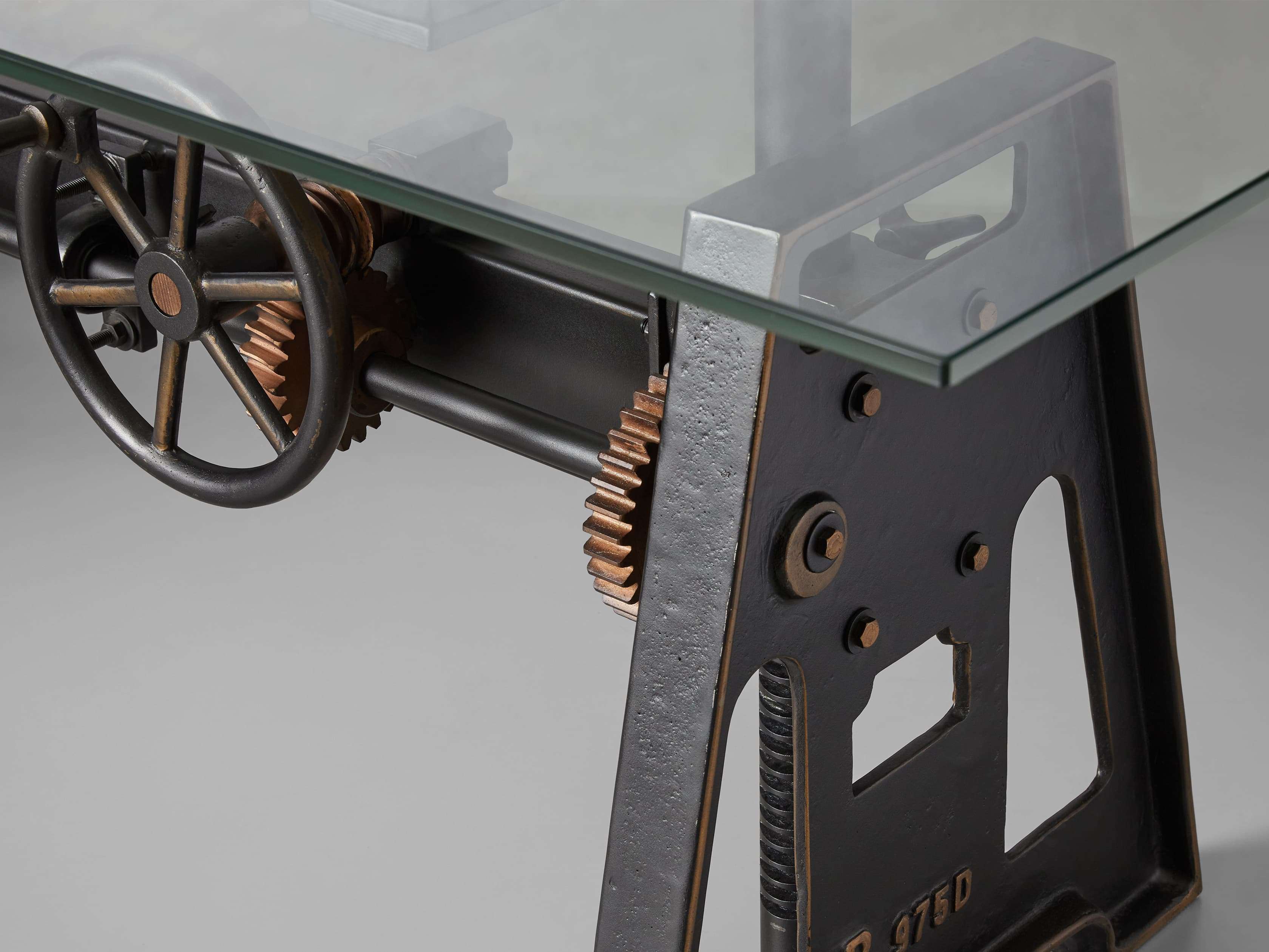 arhaus industrial crank desk