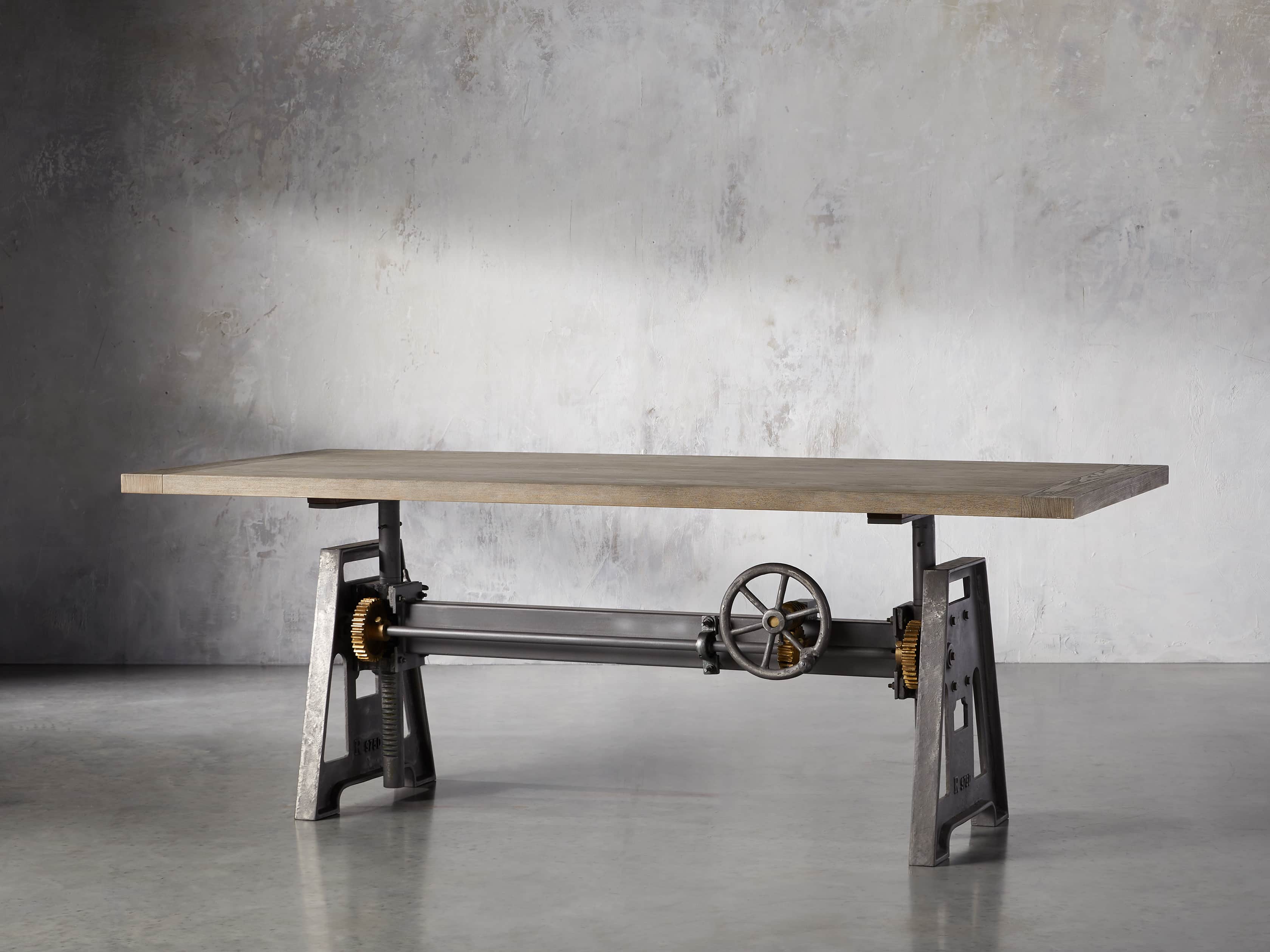 Industrial Crank Desk in Graphite with Wynn Top