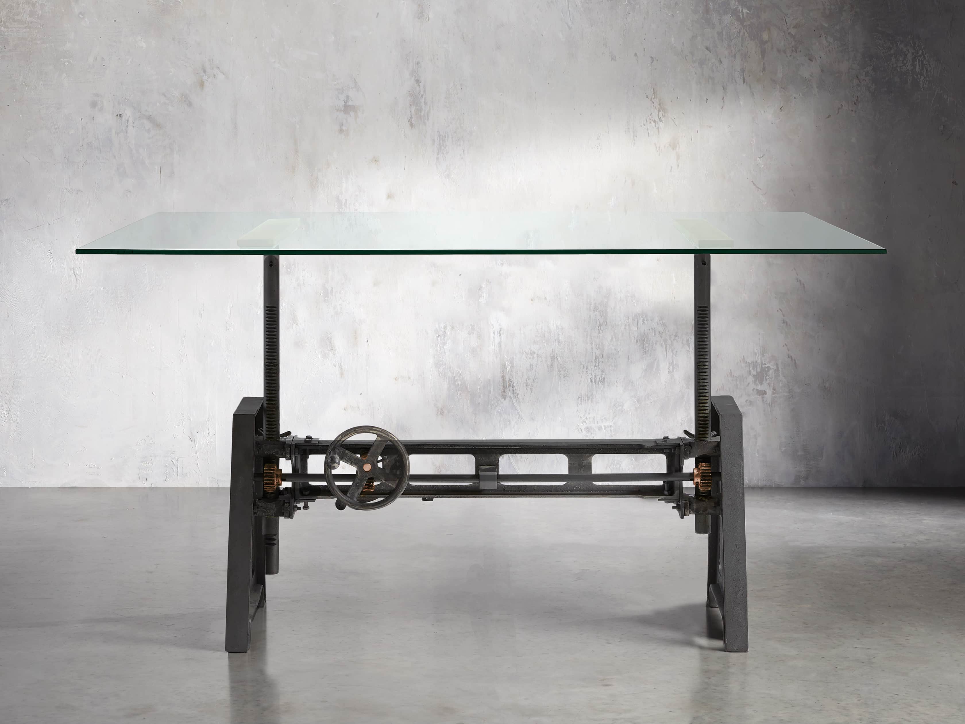 View the Industrial Crank Desk with Rubbed Black and Copper Base
