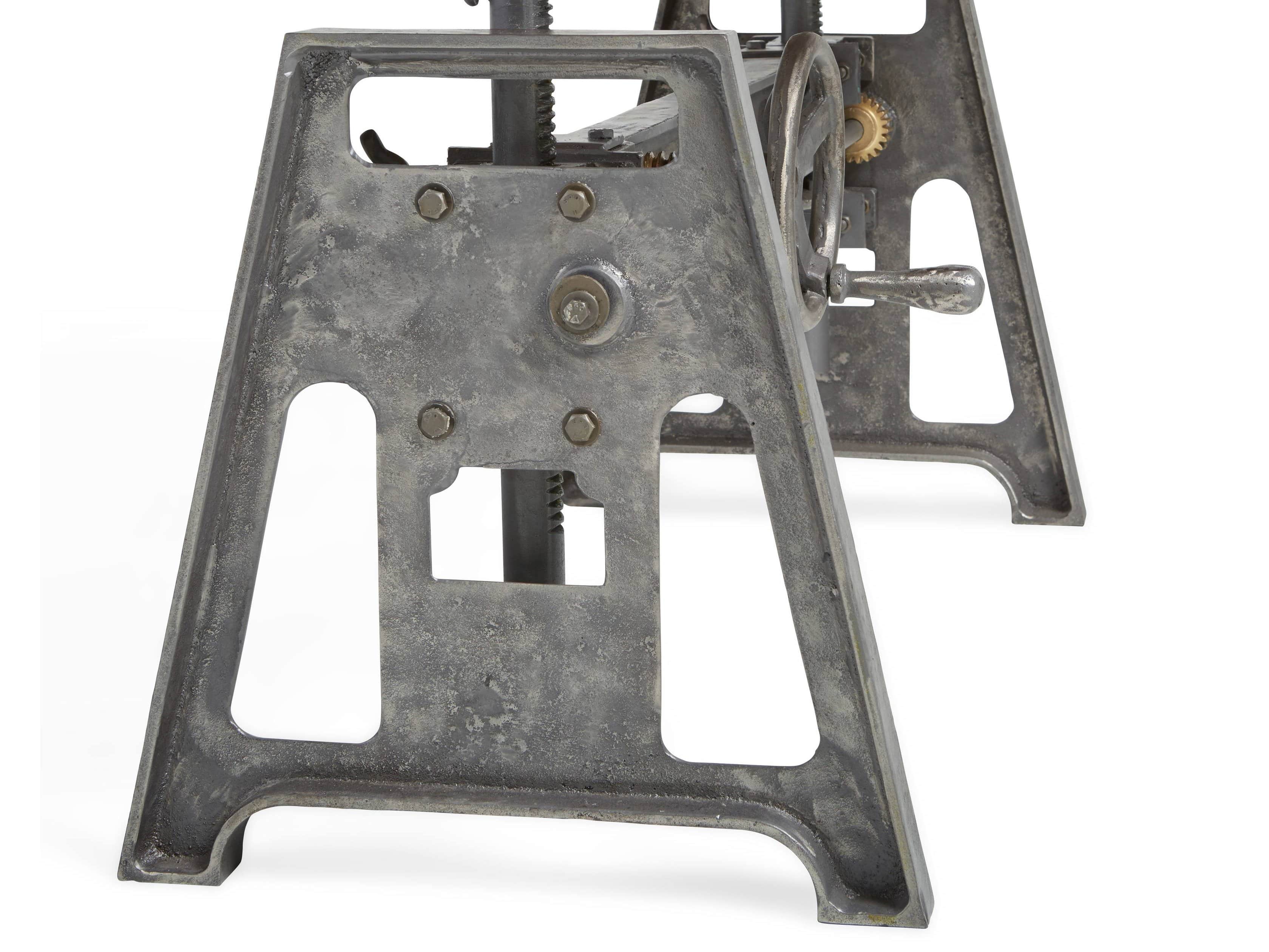 Industrial 60" x 42" Brown Ansel Top with Small Crank Base