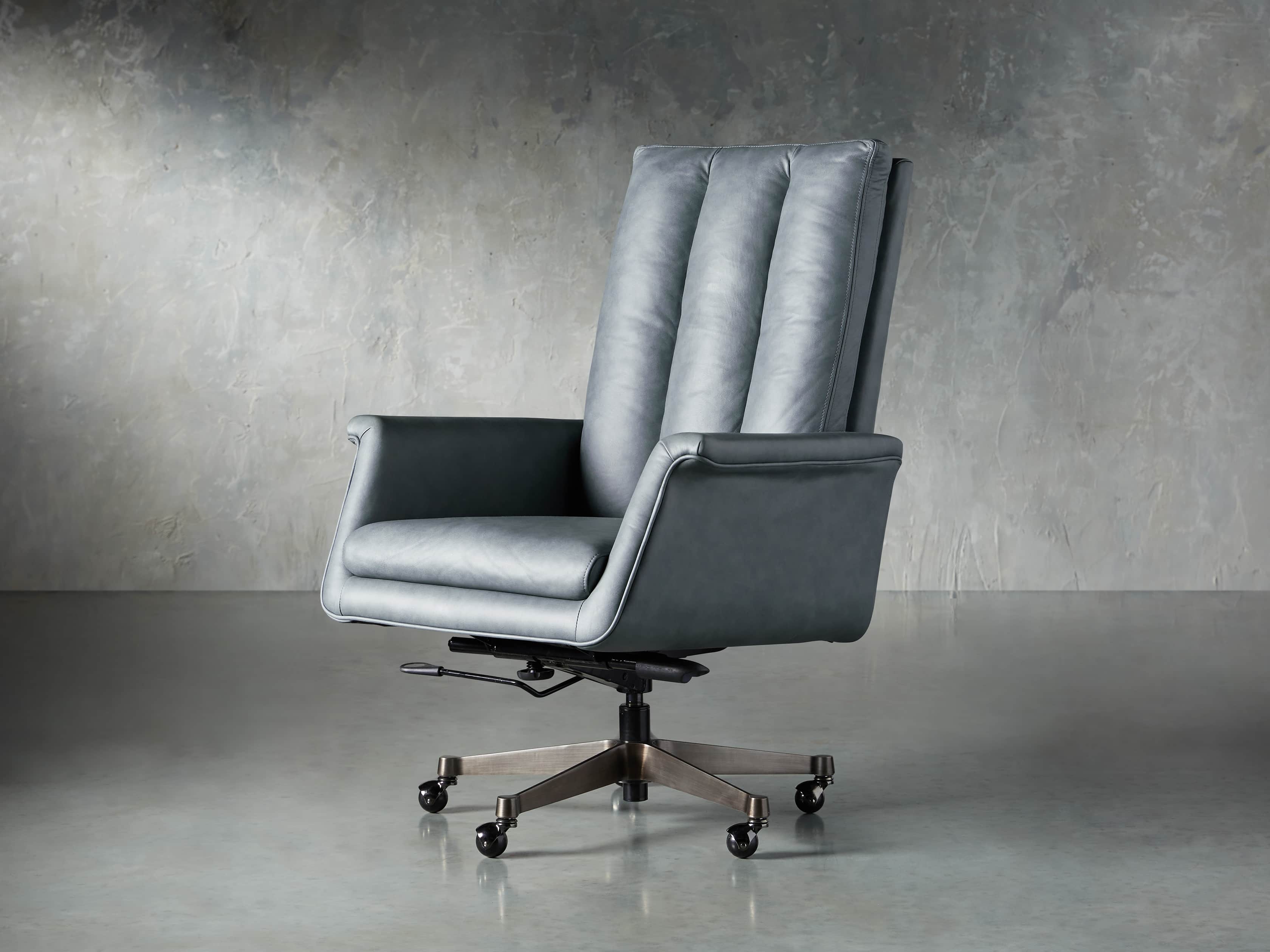 Jayna Leather 29" Desk Chair, slide 2 of 10