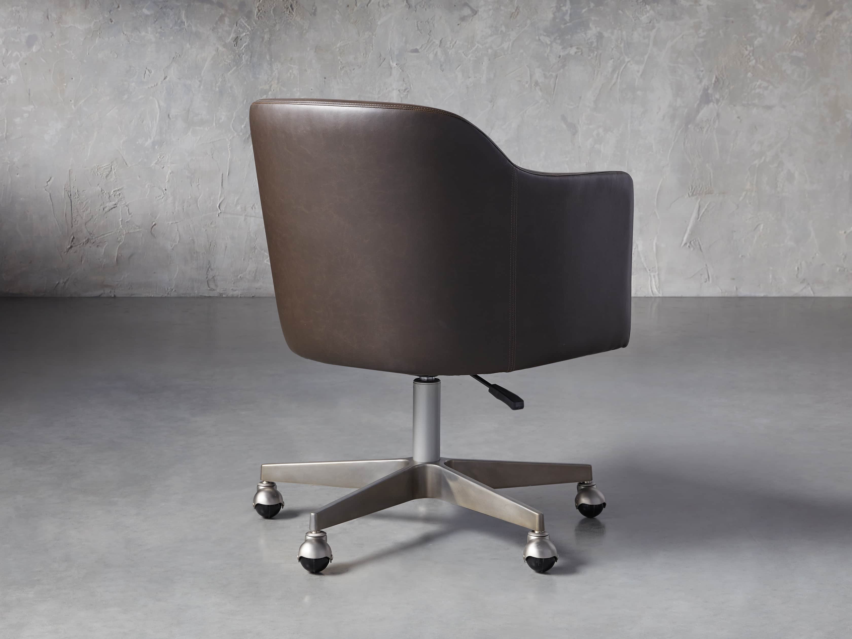 Lain Faux Leather Desk Chair Arhaus