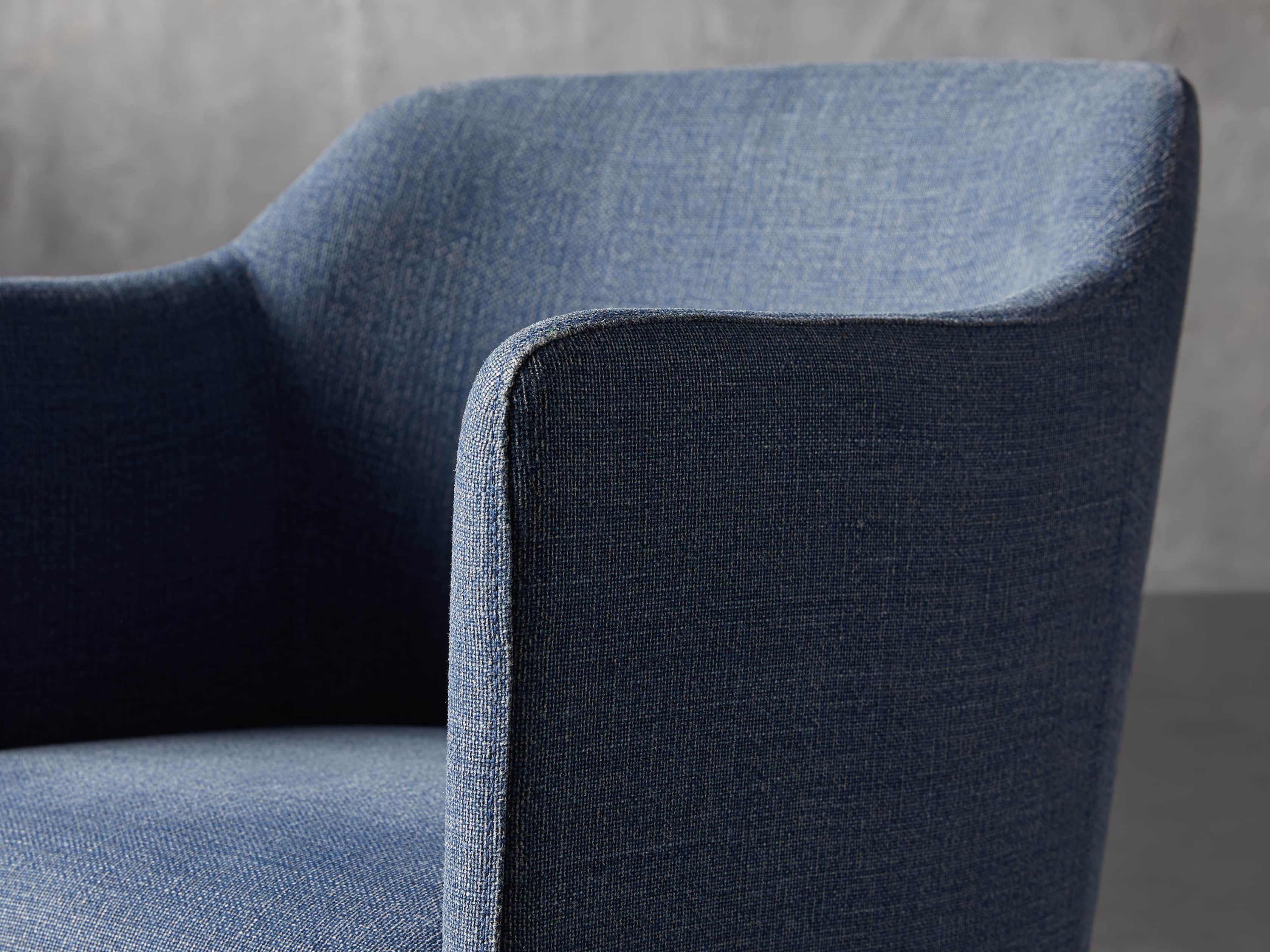 Lain 22" Desk Chair in Indigo Linen, slide 7 of 11