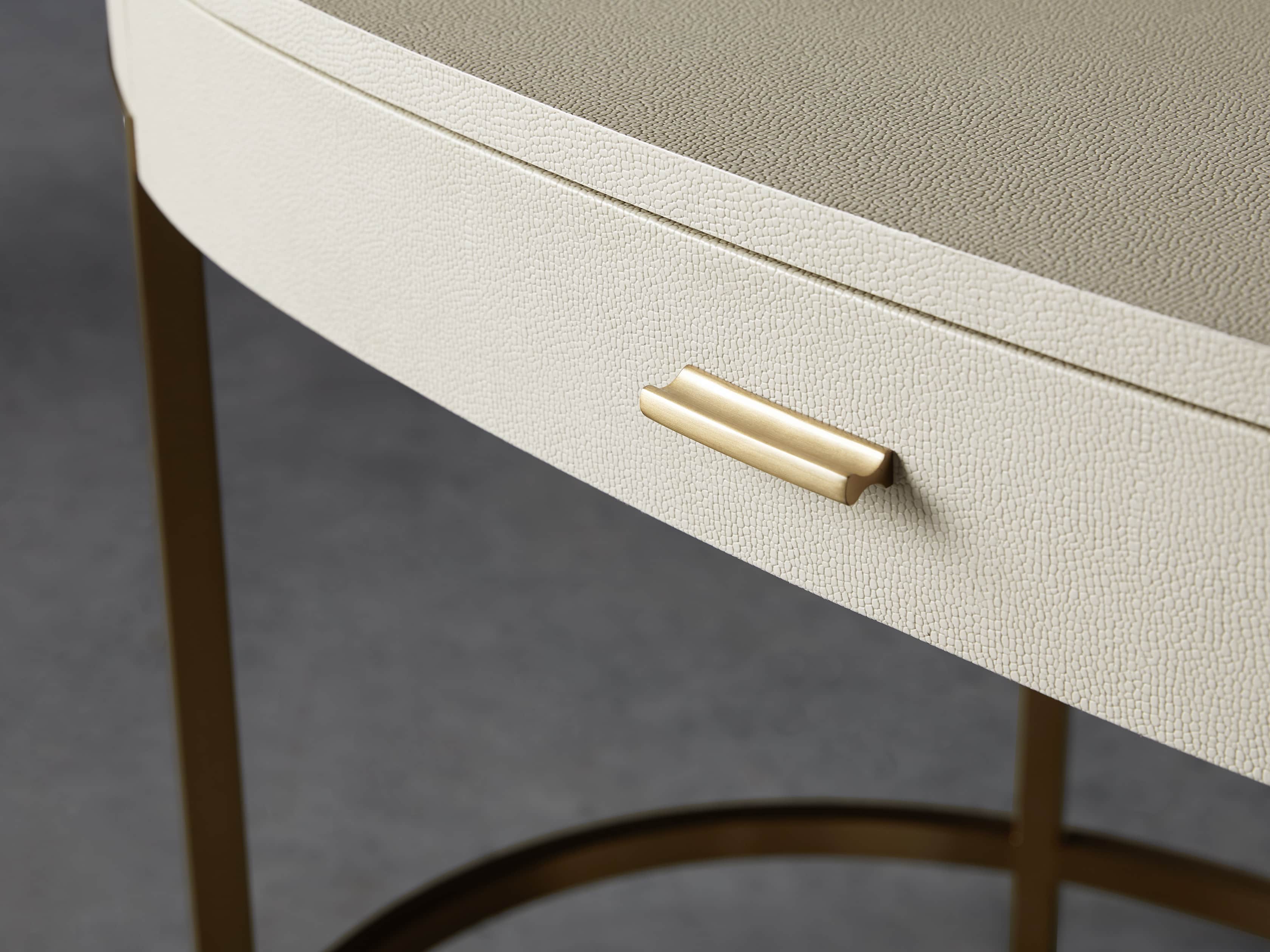 Malone Oval writing Desk in Shagreen Bone, slide 5 of 8