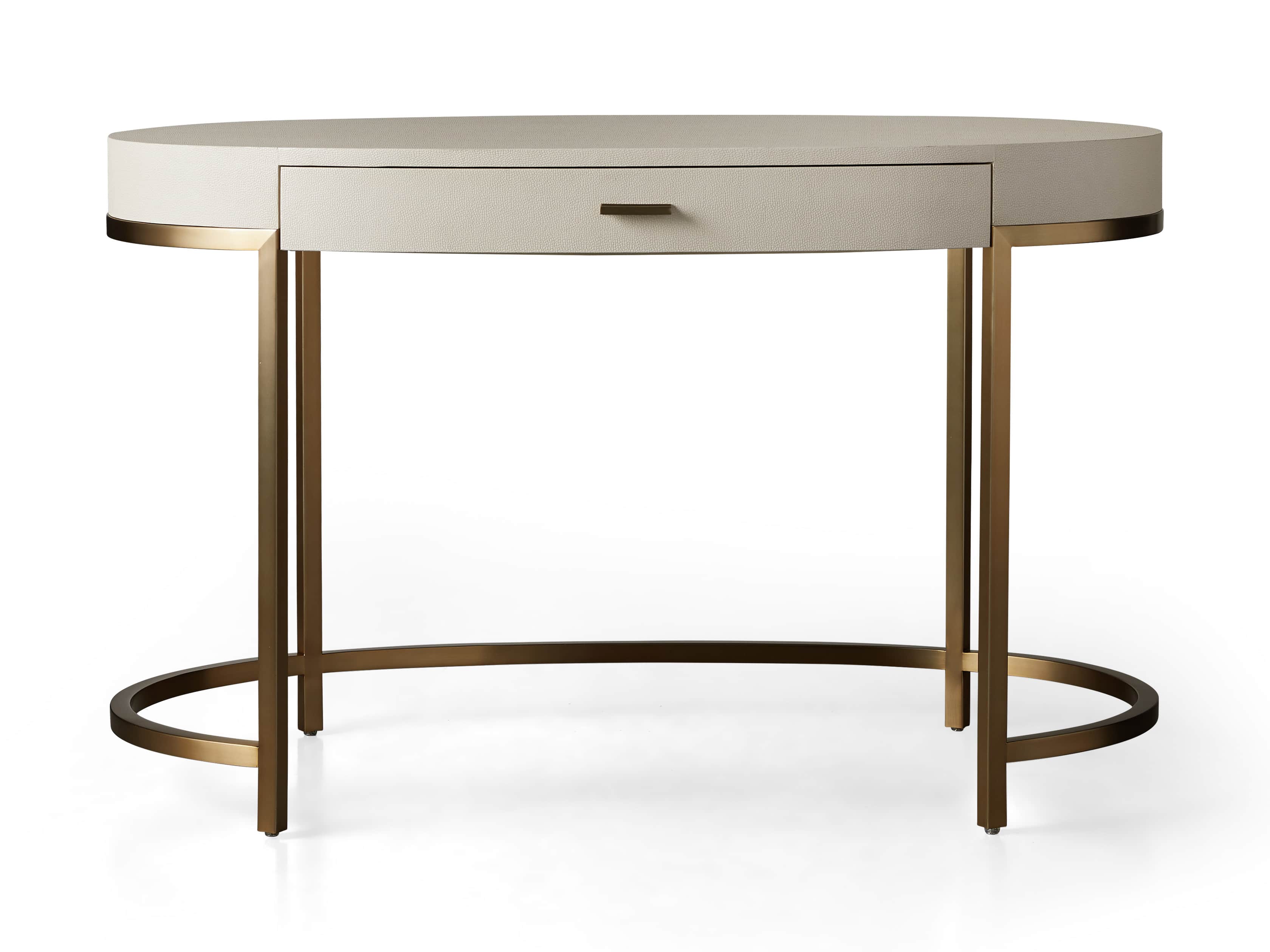 Malone Oval writing Desk in Shagreen Bone, slide 8 of 8