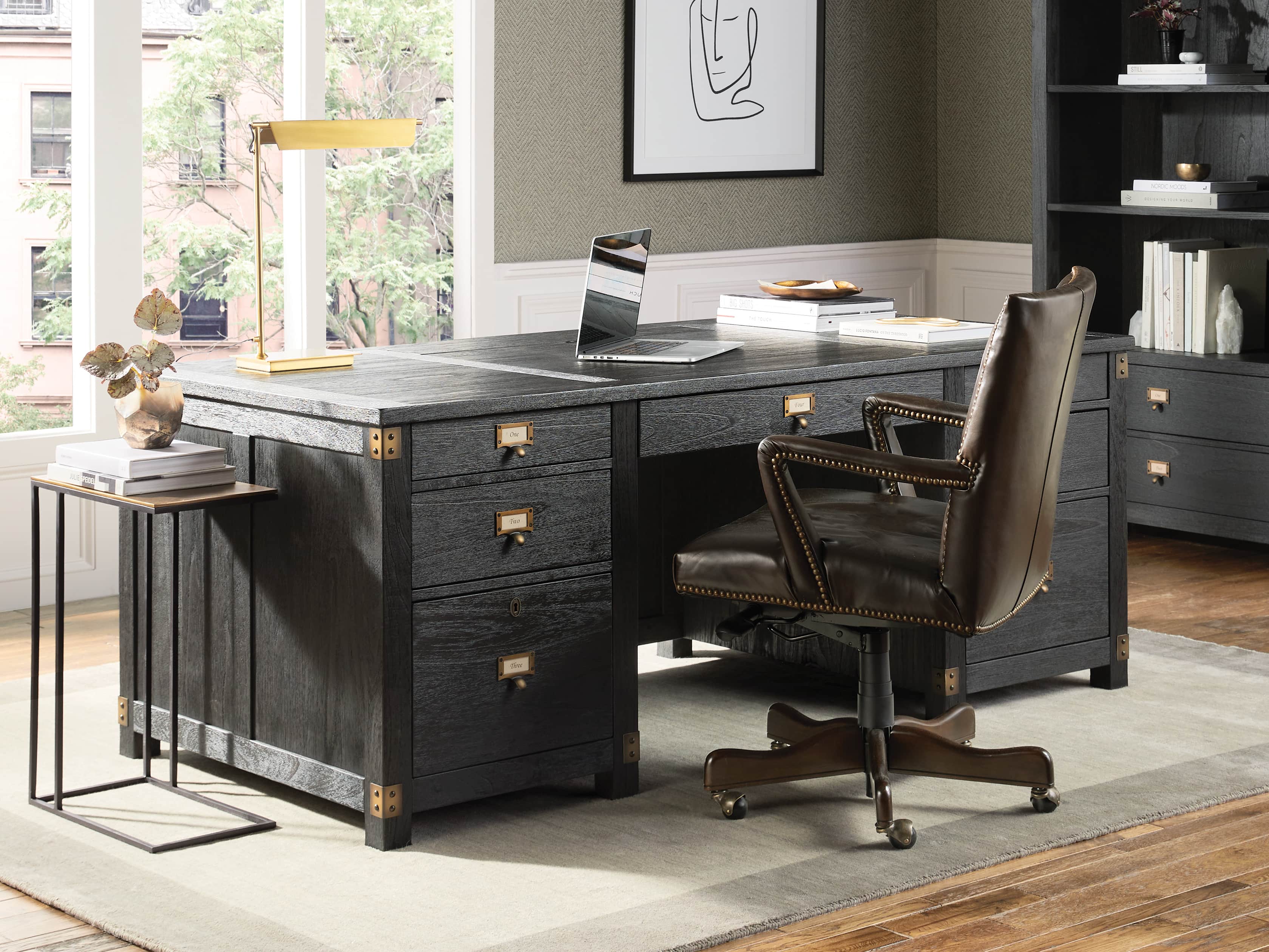 Martello Desk Chair in Brown, slide 1 of 5