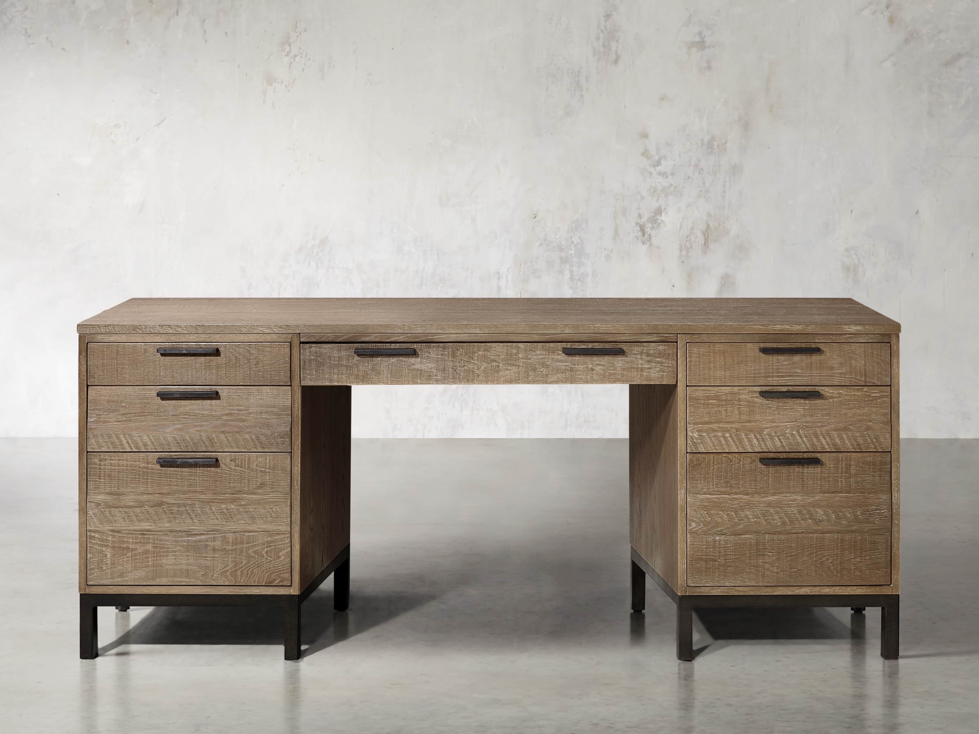 Palmer Executive Desk in Natural Oak