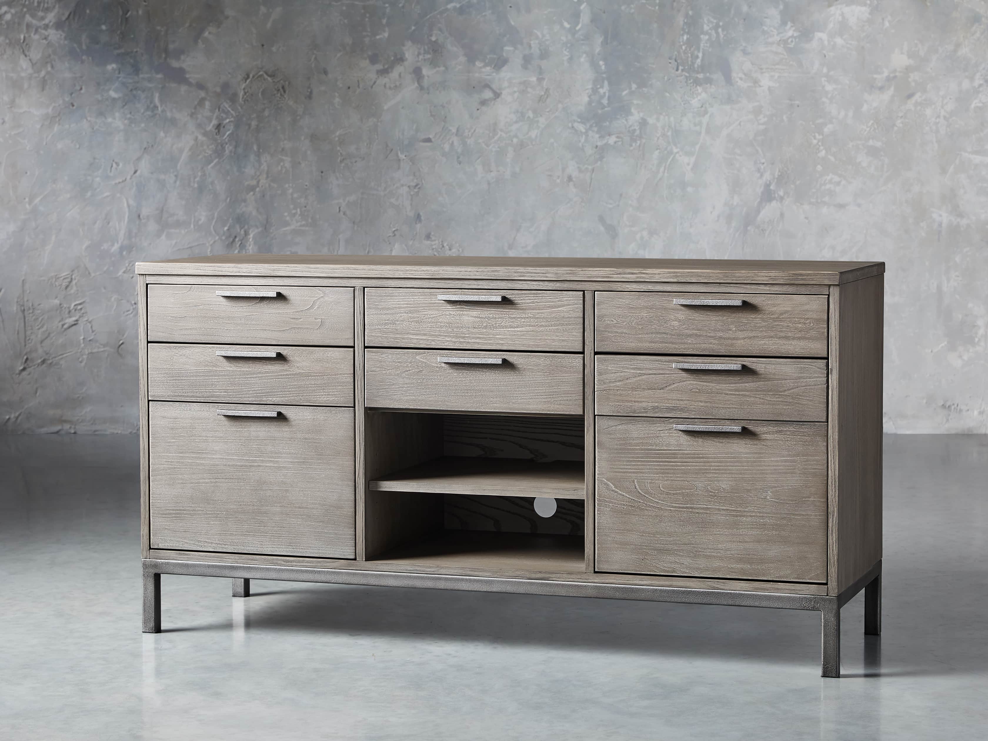 Palmer 56" Credenza in Stone on Ash