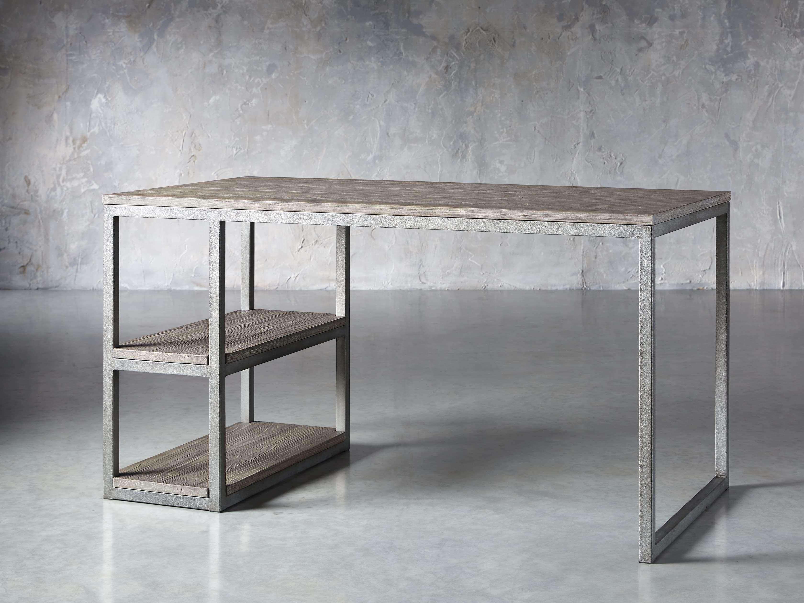 Palmer 58" Desk in Stone on Ash