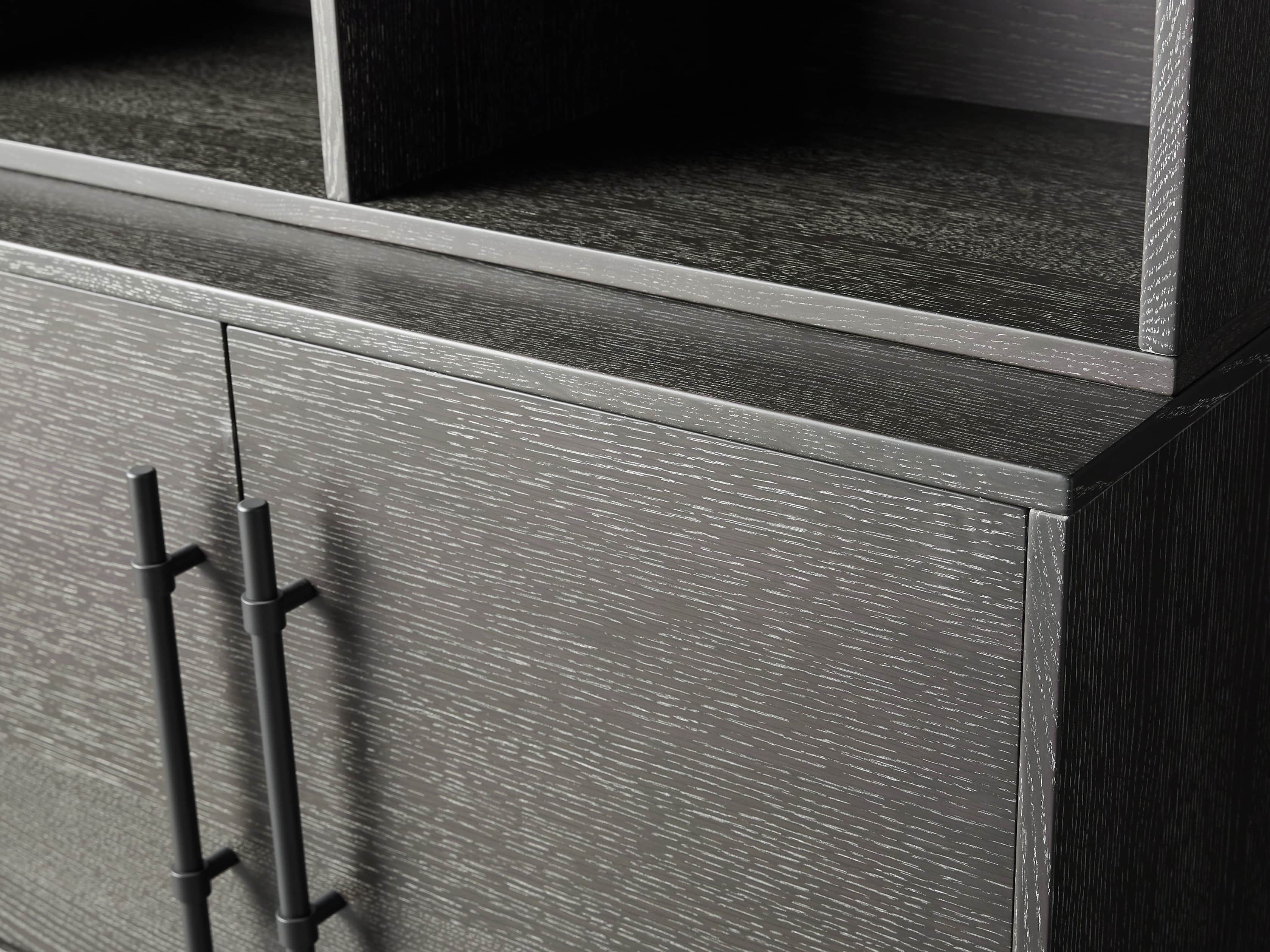 Sullivan 38" Single Bookcase with Two Door Cabinet Base in Grey