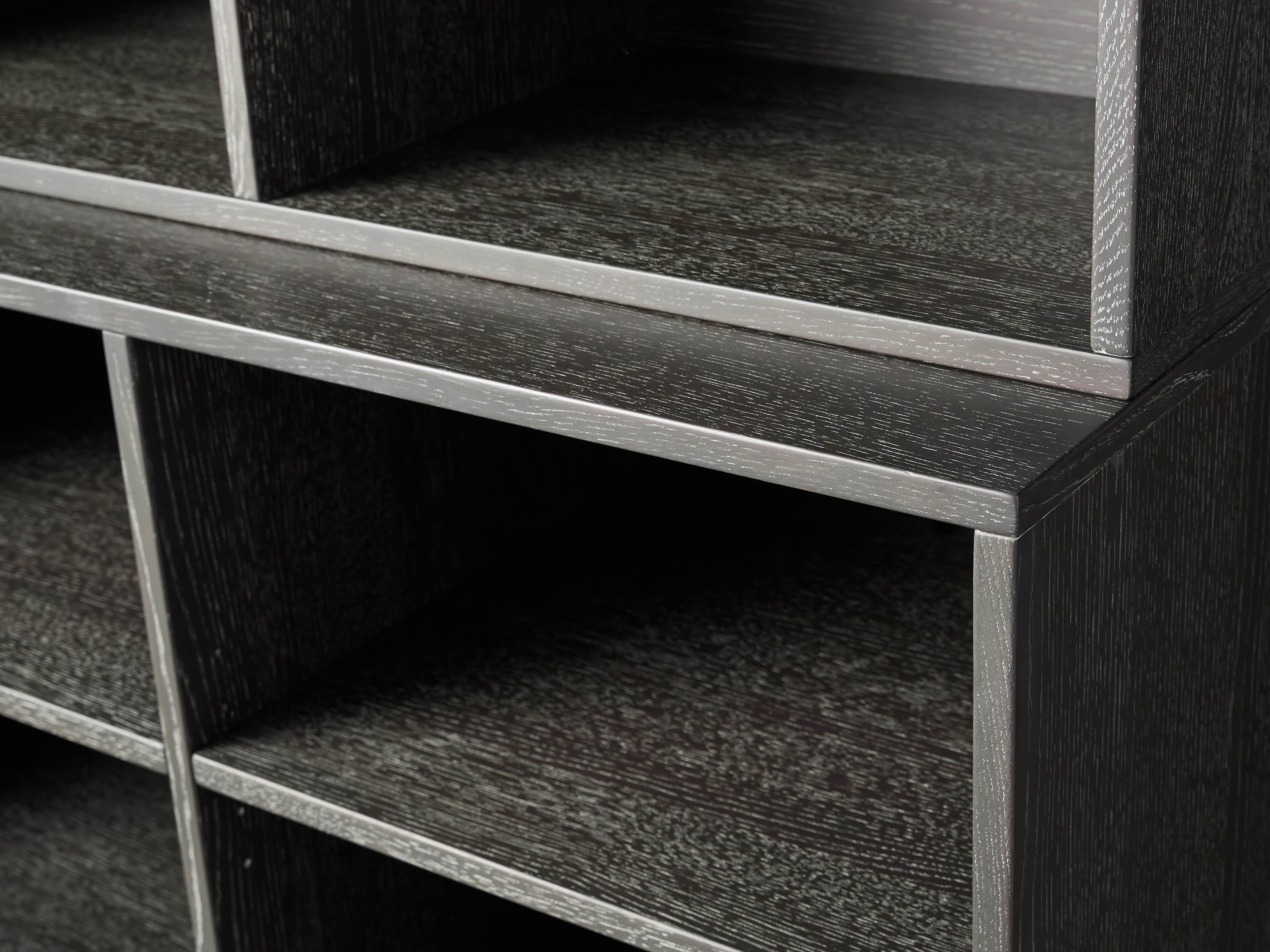 Sullivan 38" Single Bookcase with Open Cabinet Base in Grey
