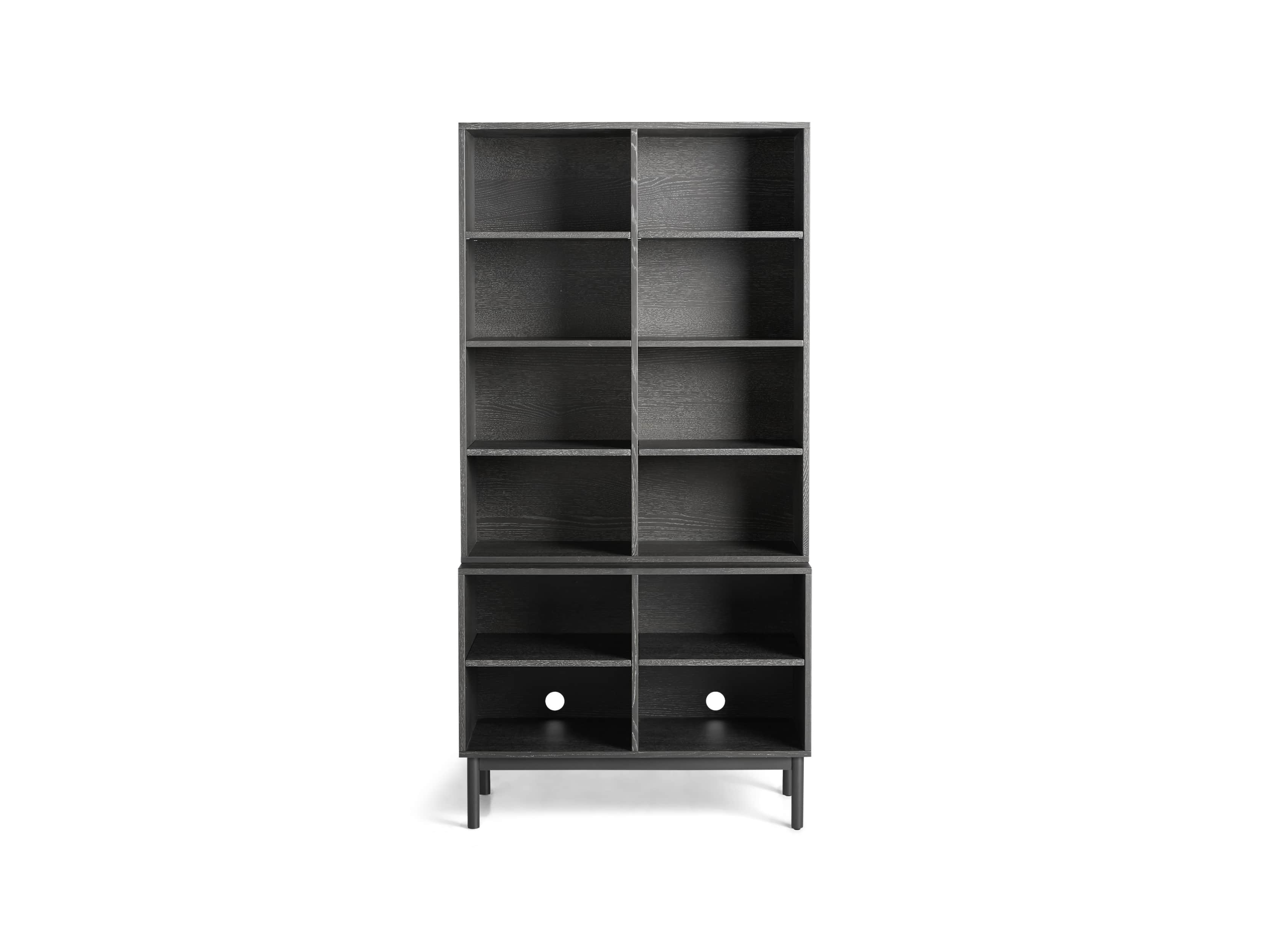 Sullivan 38" Single Bookcase with Open Cabinet Base in Grey