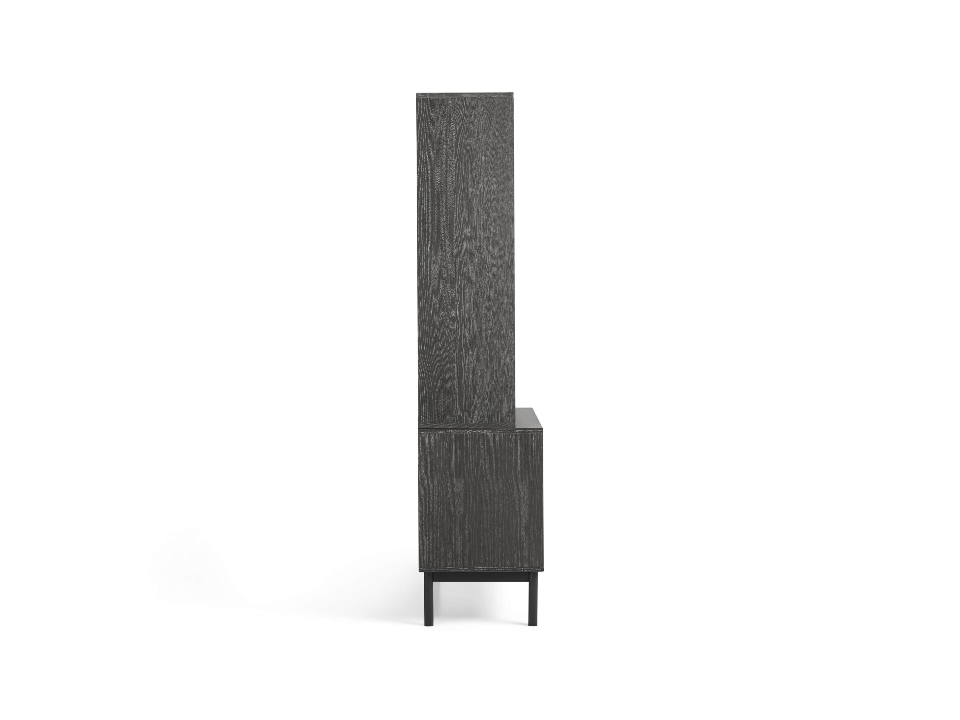 Sullivan 38" Single Bookcase with Open Cabinet Base in Grey