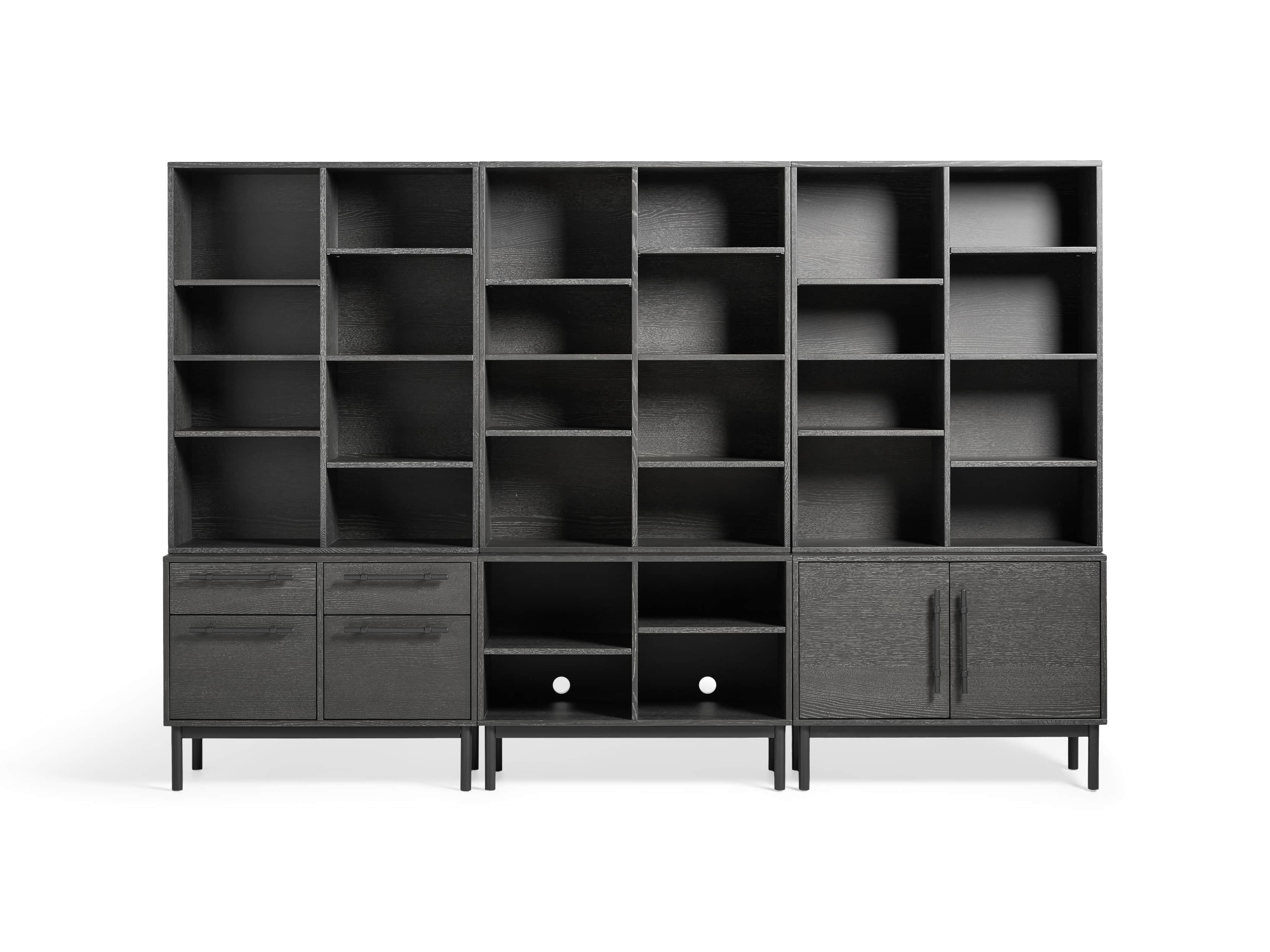 Sullivan 113" Modular Triple Bookcase File in Grey