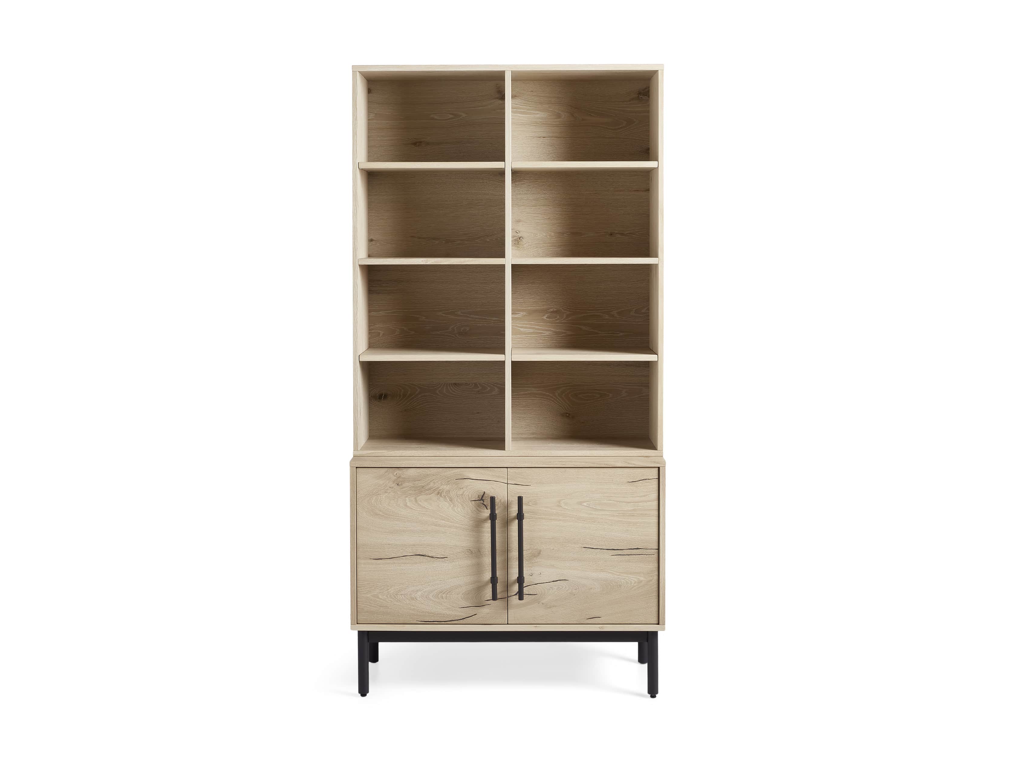 Sullivan 38" Single Bookcase with Two Door Cabinet Base in Northman Sable, slide 8 of 9