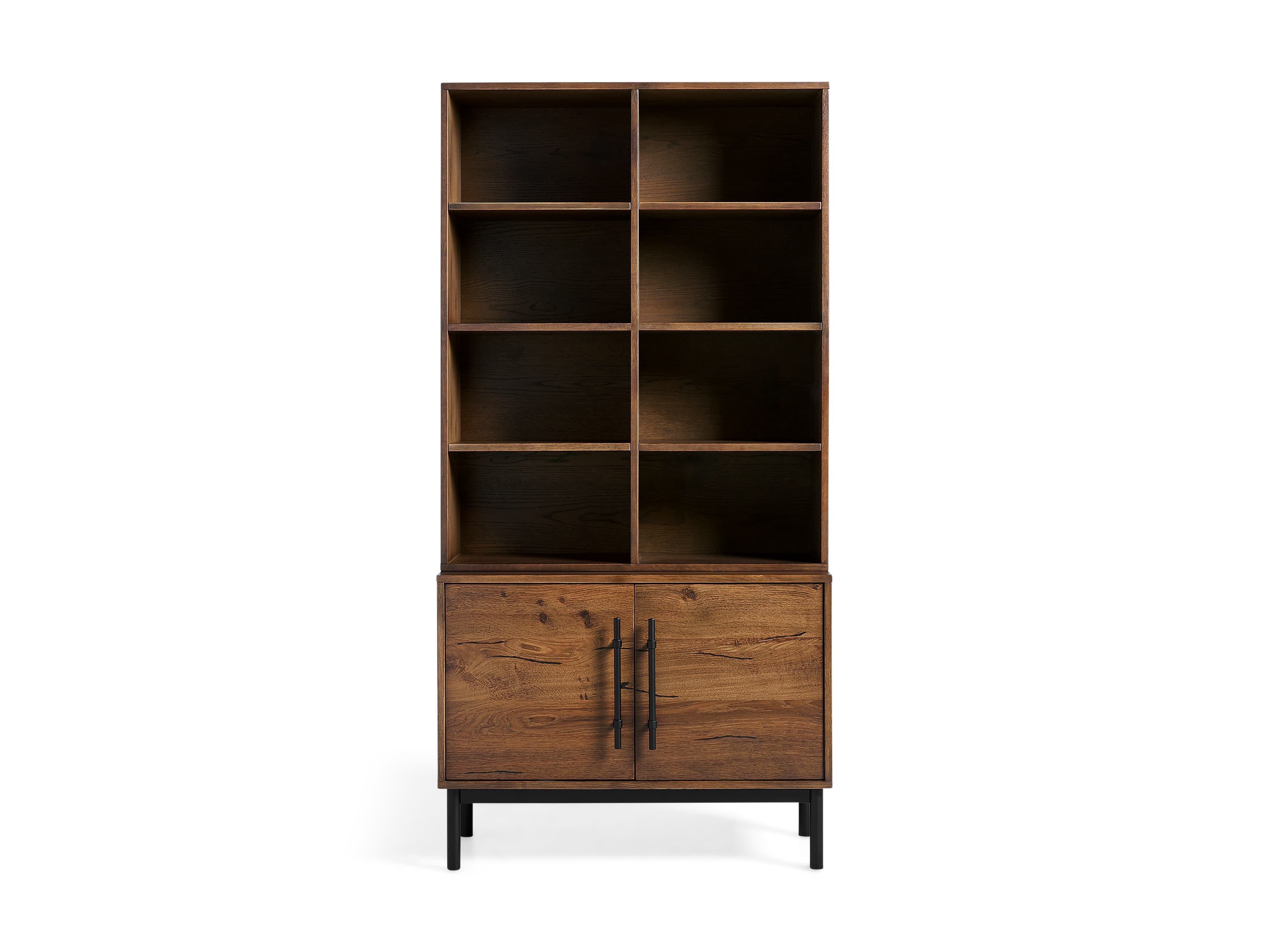 Sullivan 38" Single Bookcase with Two Door Cabinet Base, slide 5 of 6