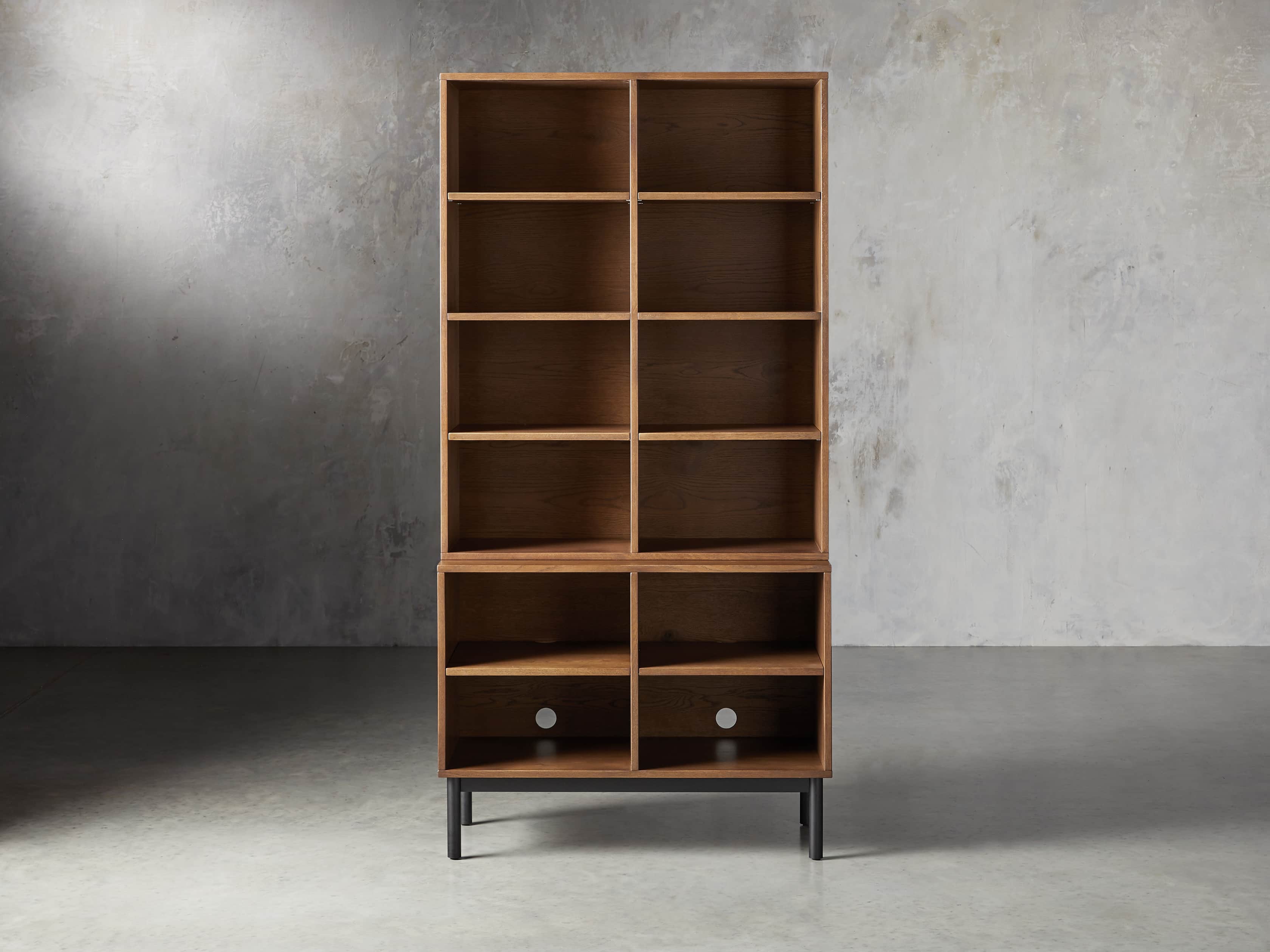 Sullivan 38" Single Bookcase with Open Cabinet Base