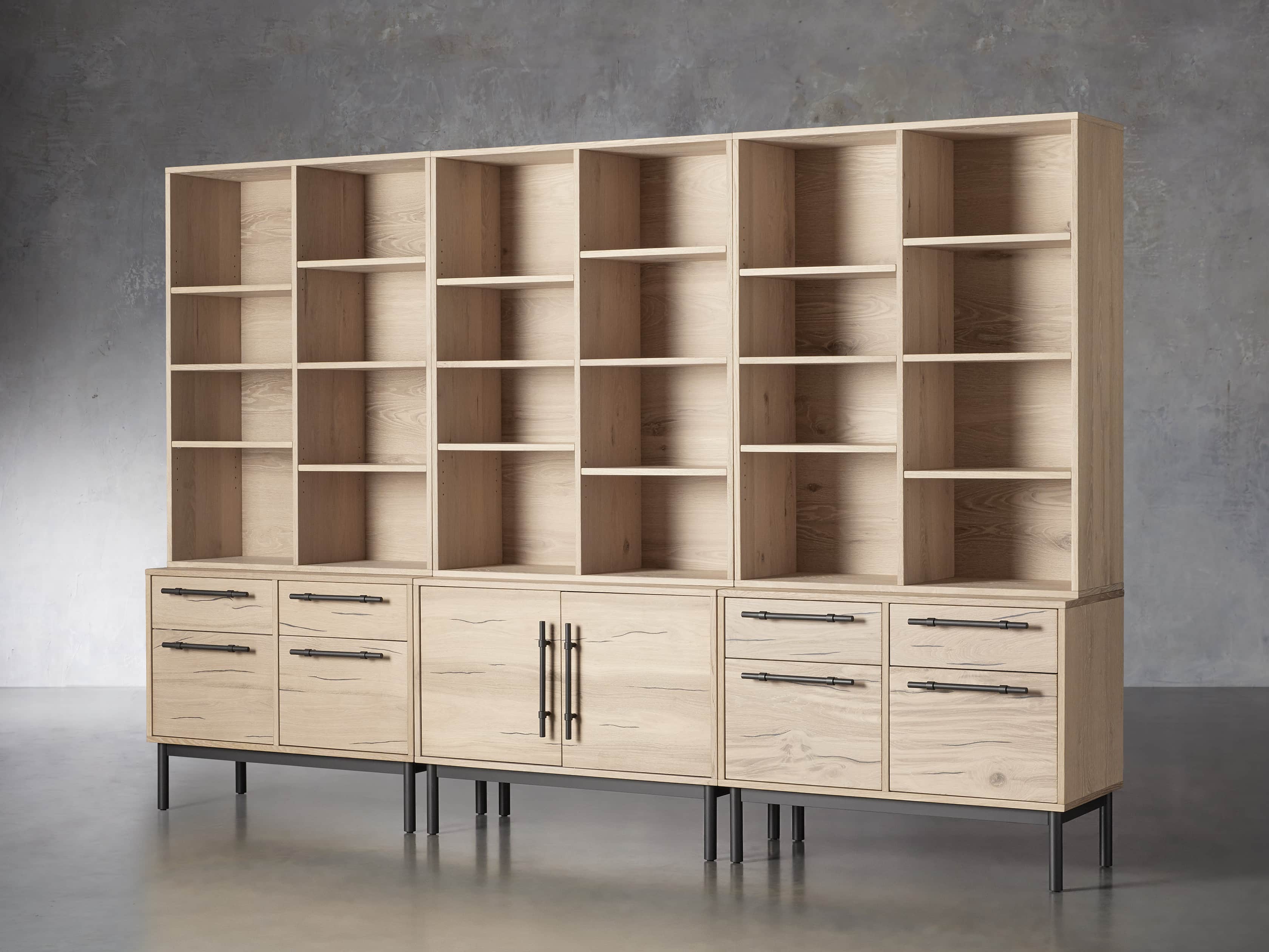 Sullivan 113" Modular Triple Bookcase File in Sable, slide 2 of 5