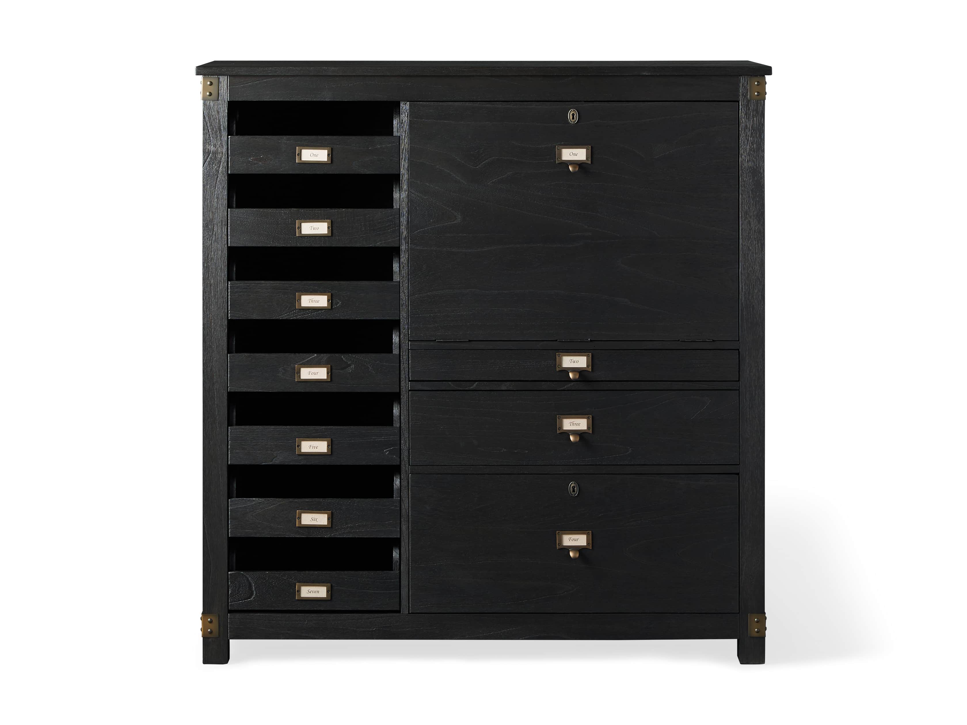 Telegraph 53" Wood Hideaway Desk in Ebony, slide 4 of 4