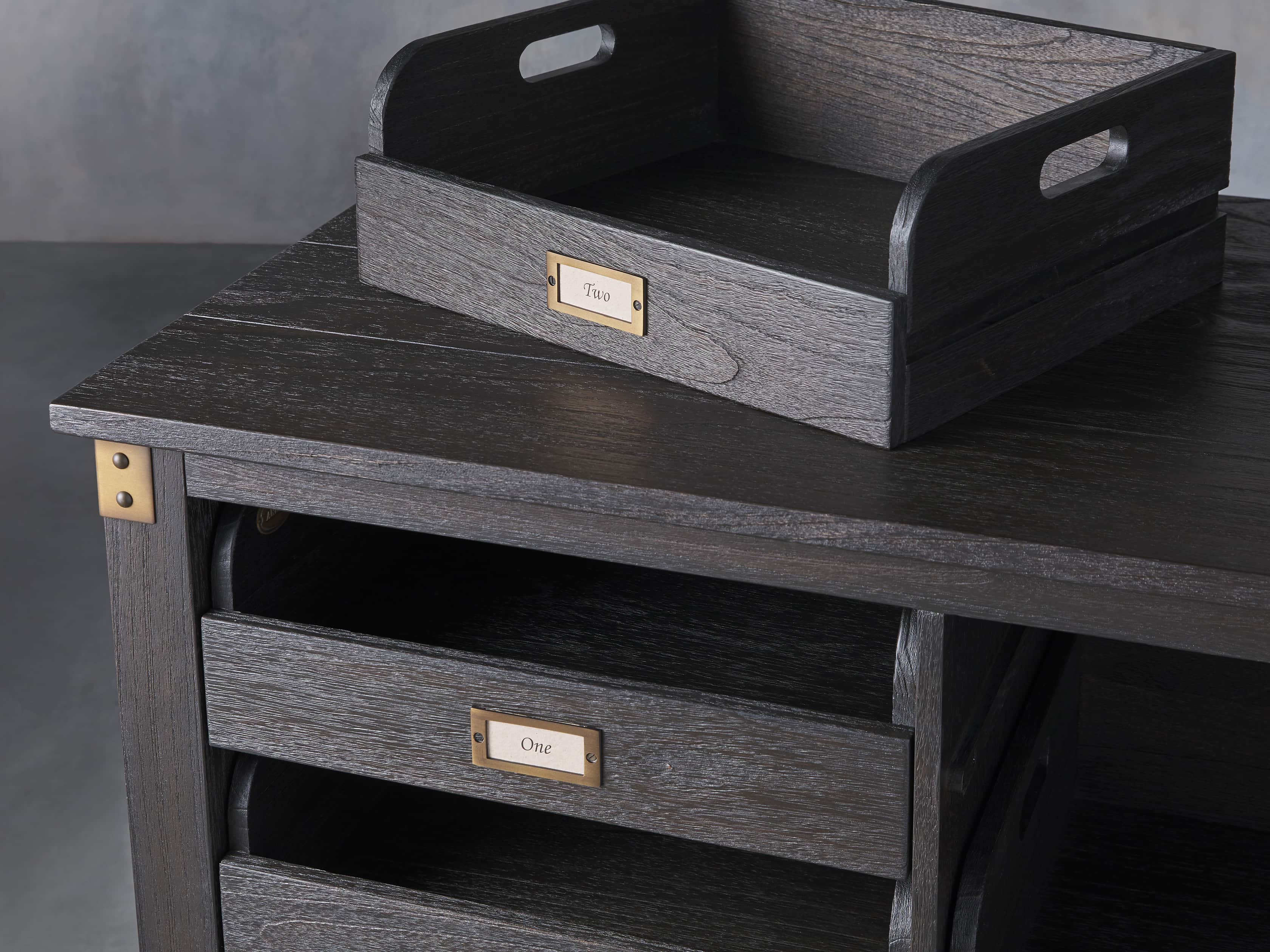 Telegraph 80.25" Wood Lateral Storage Cabinet in Ebony, slide 3 of 4