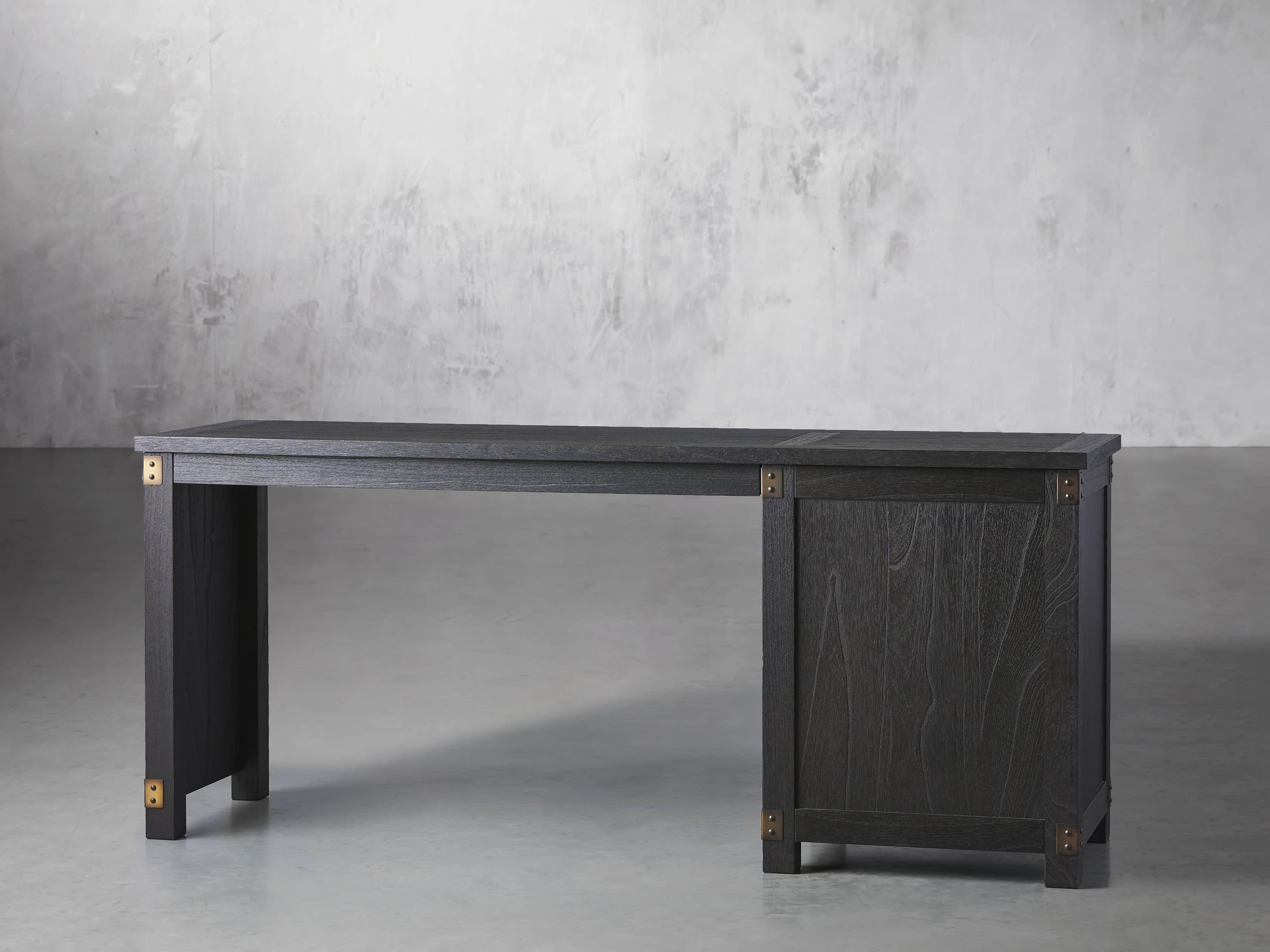 Telegraph 70.75" Wood Return Desk in Ebony, slide 3 of 4
