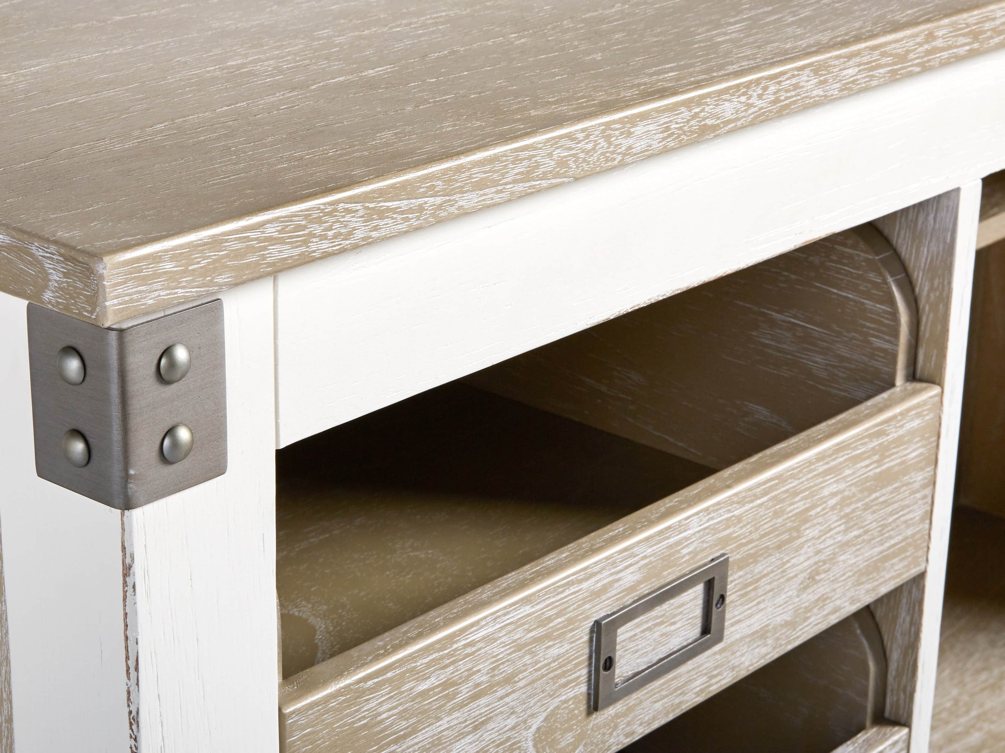 Telegraph Computer Cabinet in Acacia White