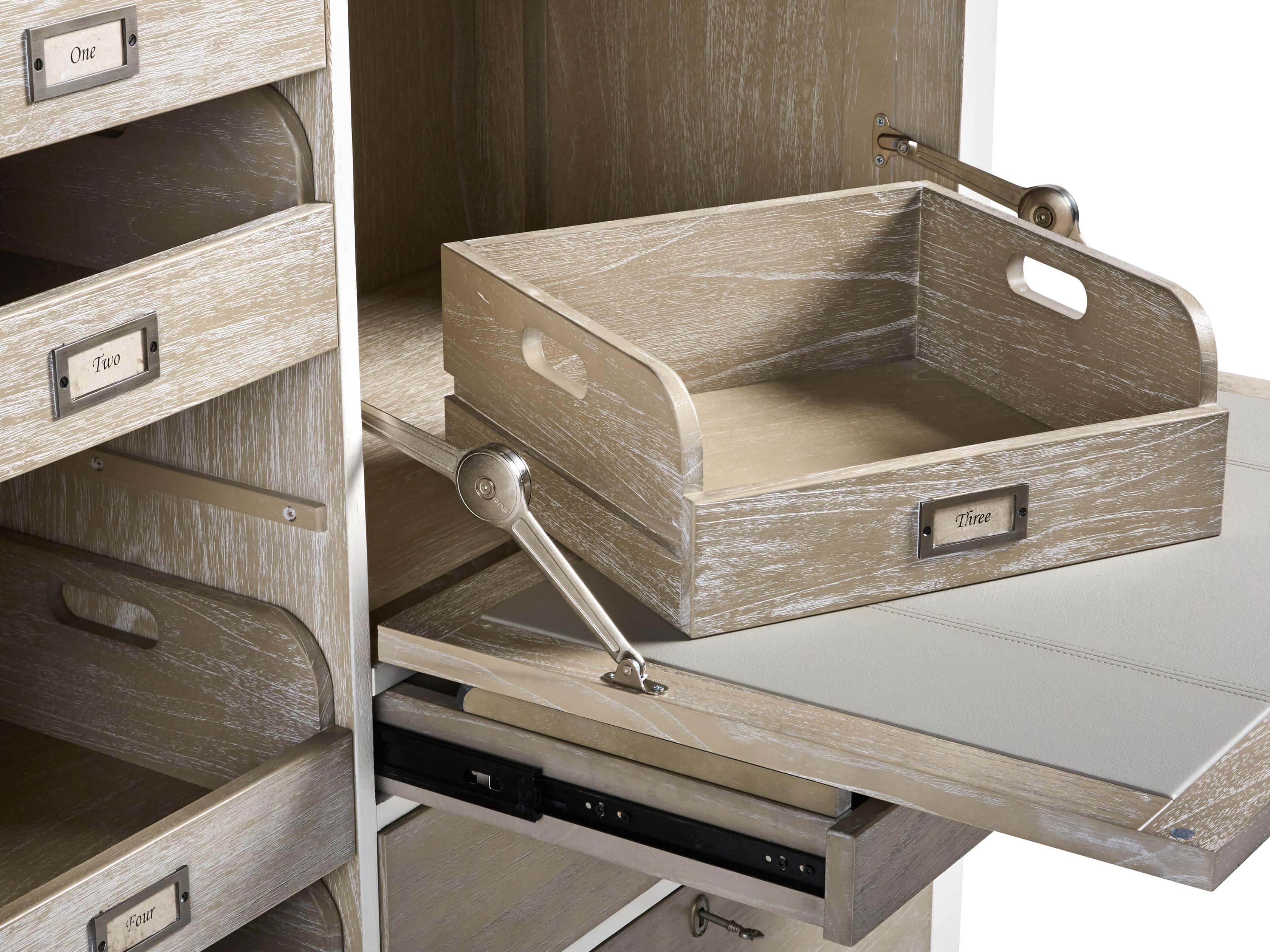 Telegraph Computer Cabinet in Acacia White