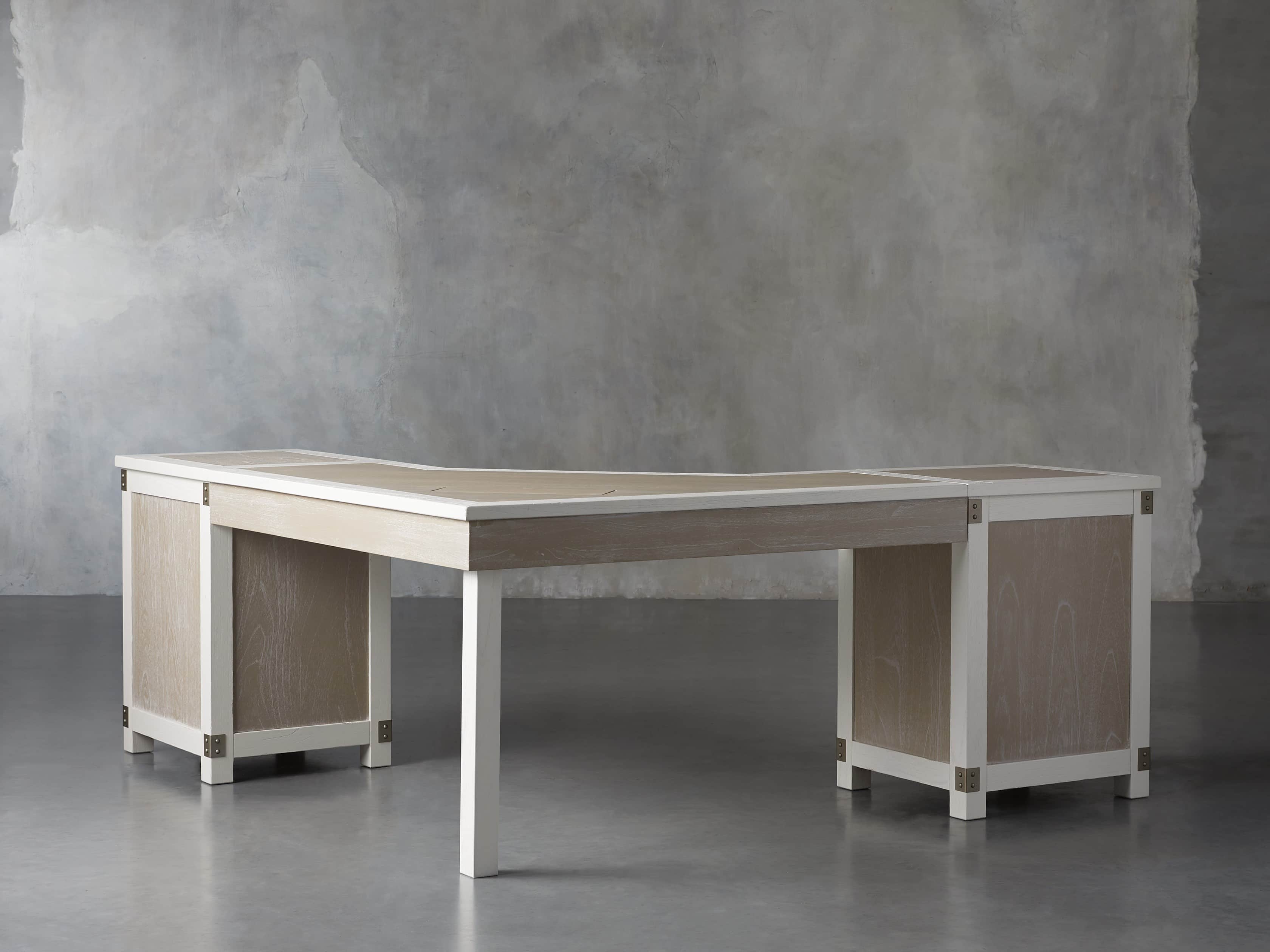 Telegraph Corner Desk in Acacia White